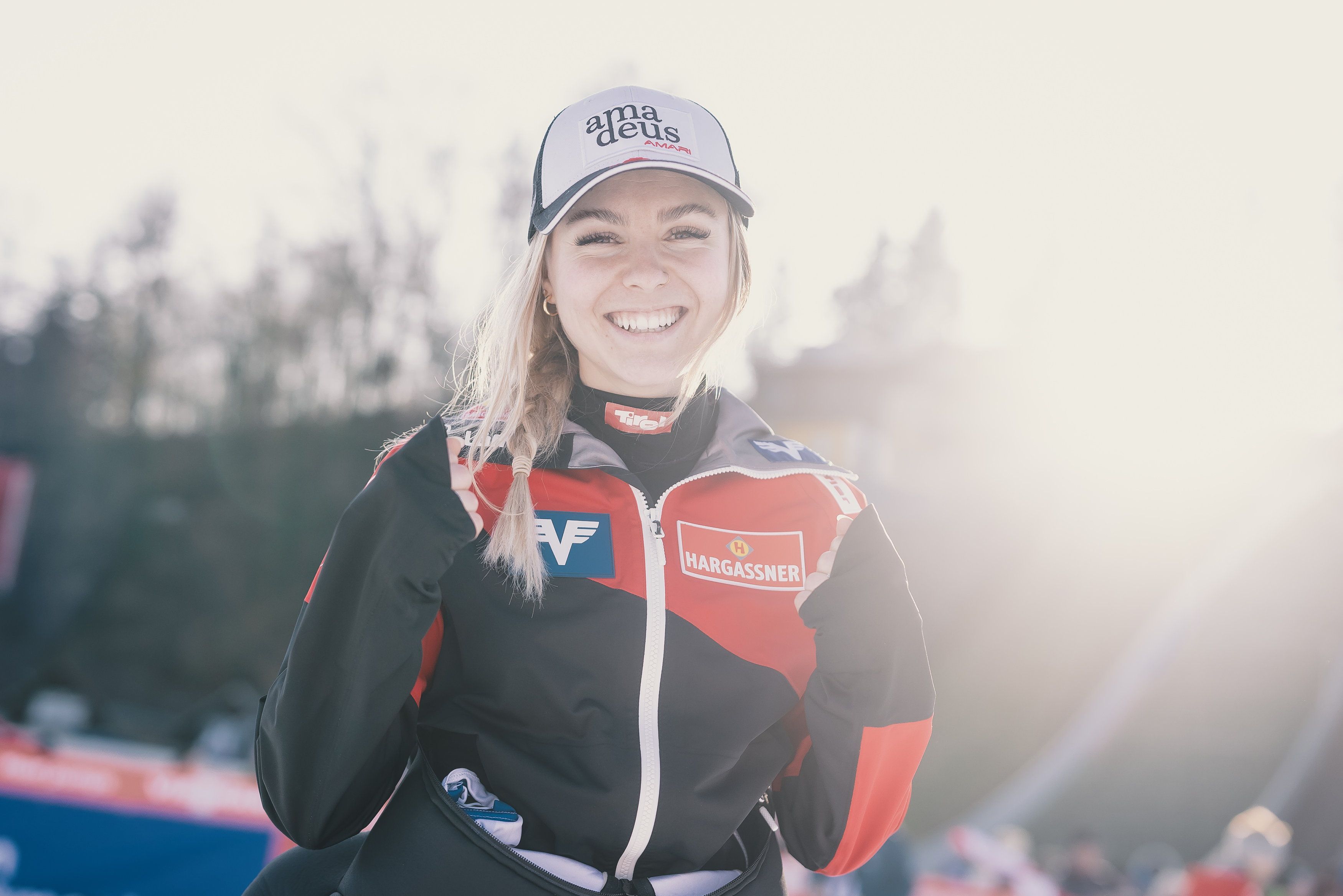 <strong>Chiara Kreuzer</strong> im Februar 2024 beim FIS Skispringen in Hinzenbach (OÖ).