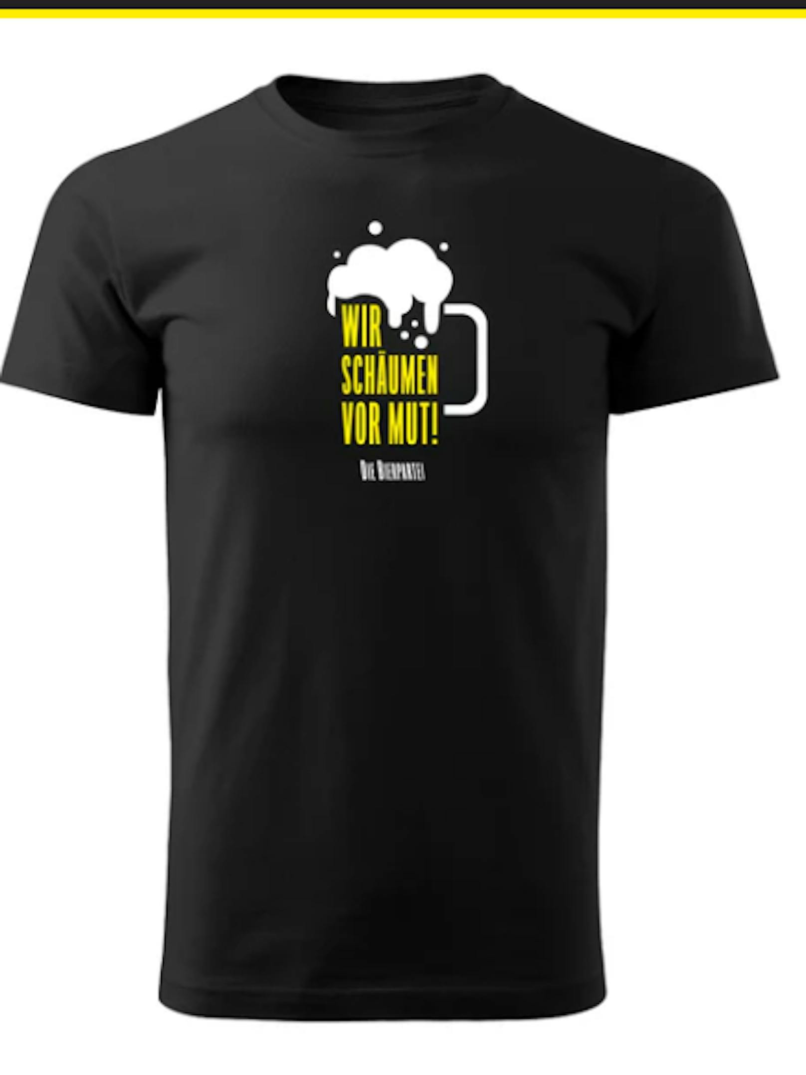 Das Shirt mit dem Aufdruck "Wir schäumen vor Mut!" ist im Onlineshop der Bierpartei um 29,90 Euro zu bestellen.