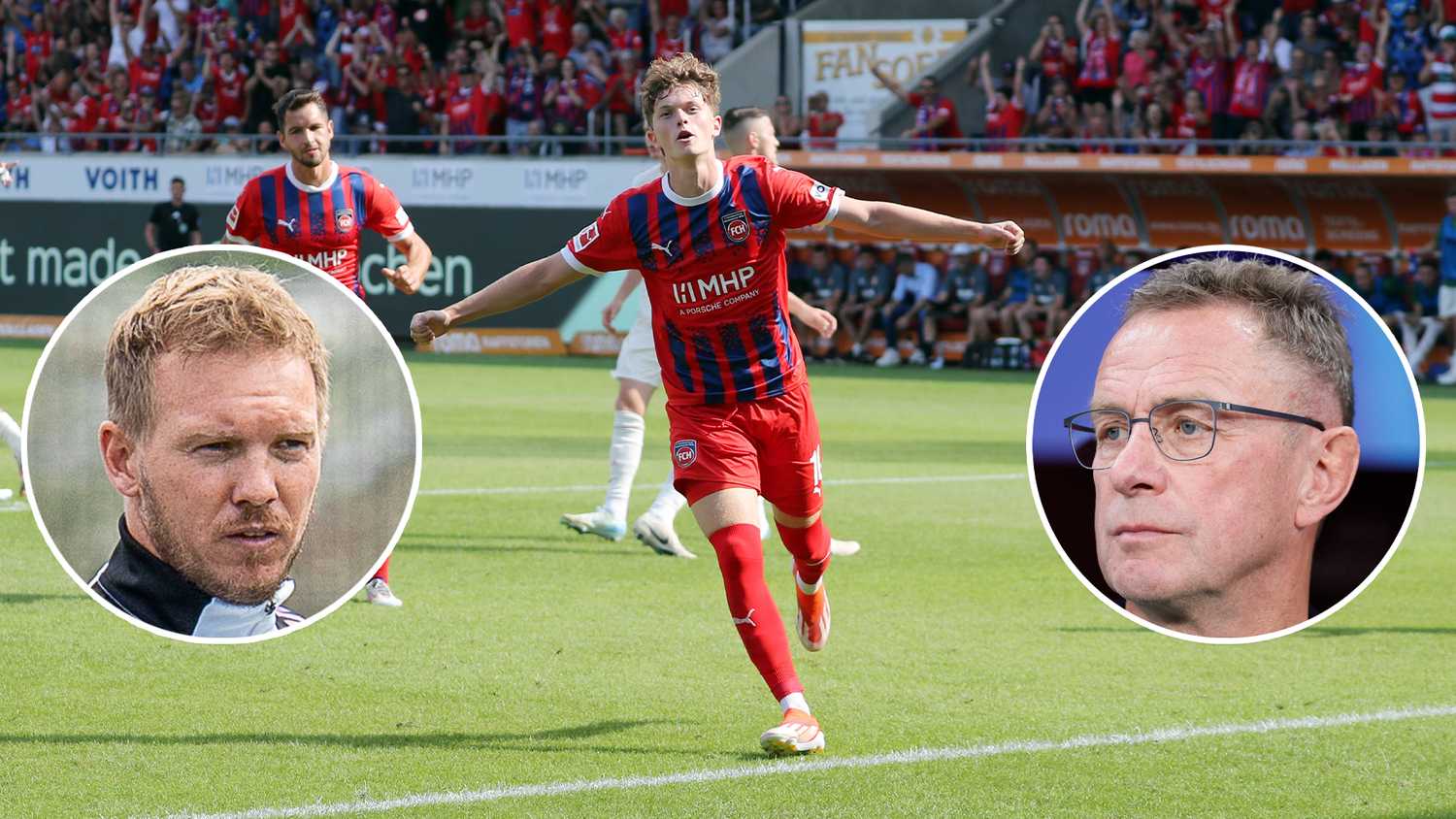 ÖFB-Coach Ralf Rangnick und DFB-Trainer Julian Nagelsmann kämpfen um Paul Wanner. 