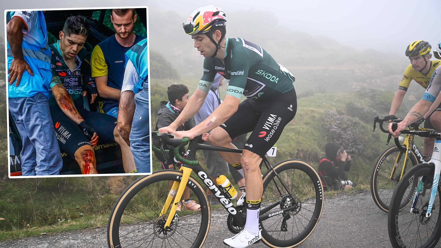 Wout van Aert ist schwer gestürzt.