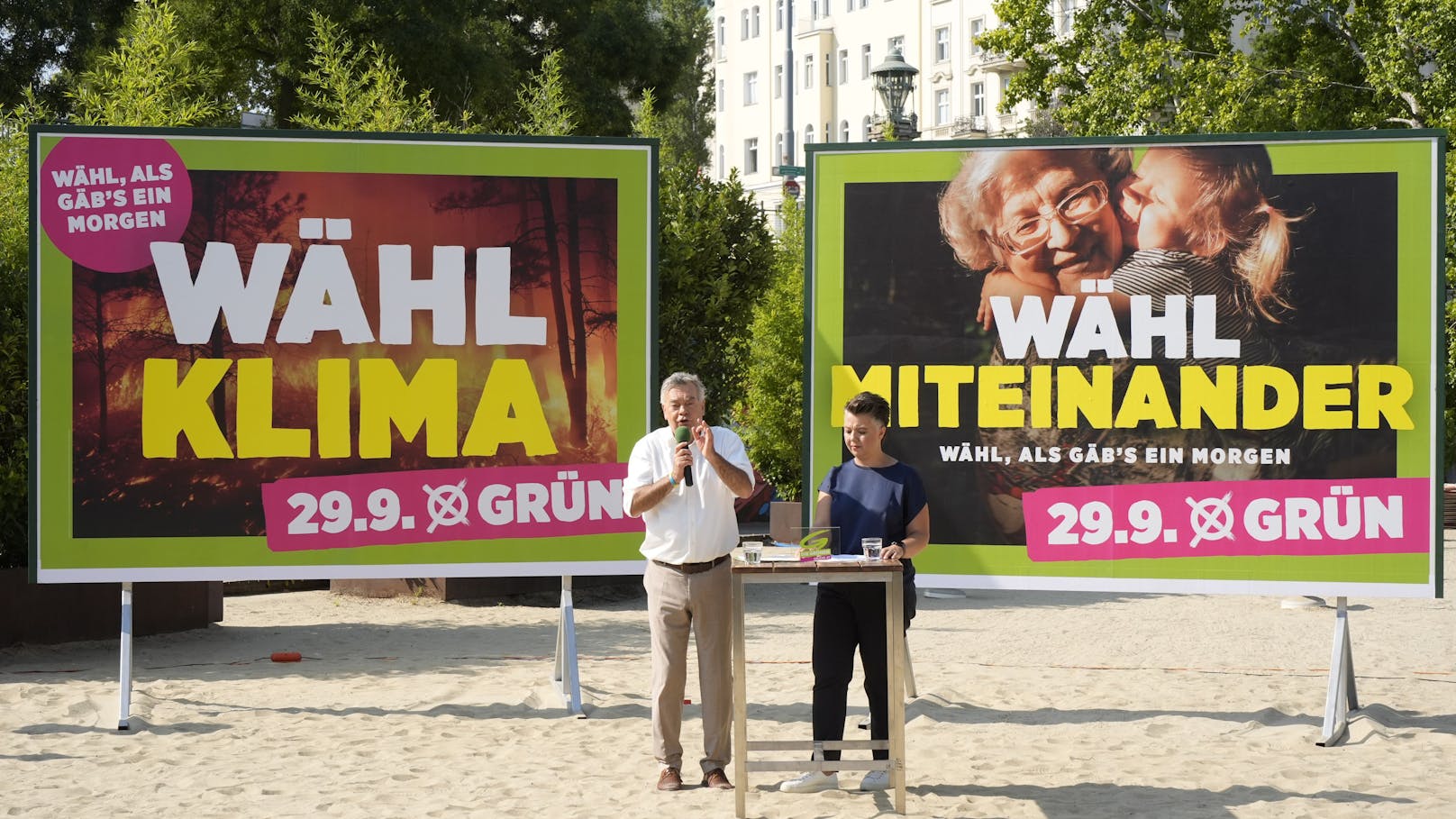 Am Donnerstag präsentierten die Grünen ihre zweite Plakatwelle für die Nationalratswahl am 29. September.