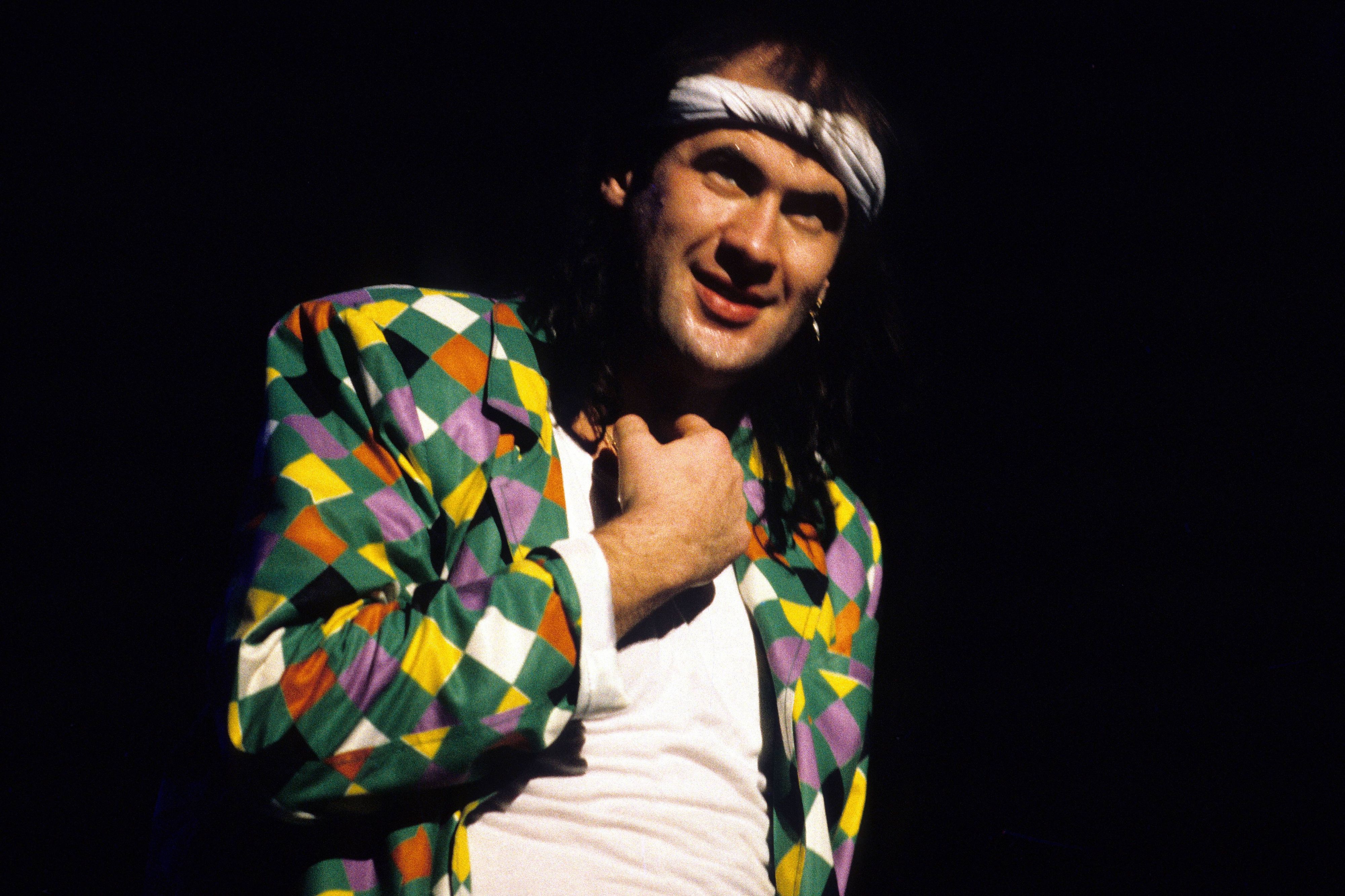 <strong>Marillion</strong>-Sänger Fish bei einem Konzert in der Deutschlandhalle Berlin 1987