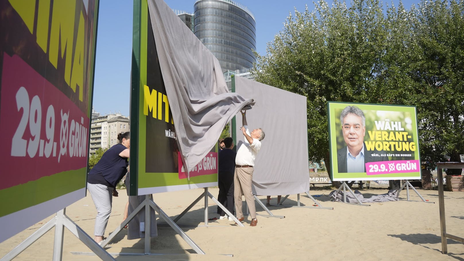 Am Donnerstag präsentierten die Grünen ihre zweite Plakatwelle für die Nationalratswahl am 29. September.