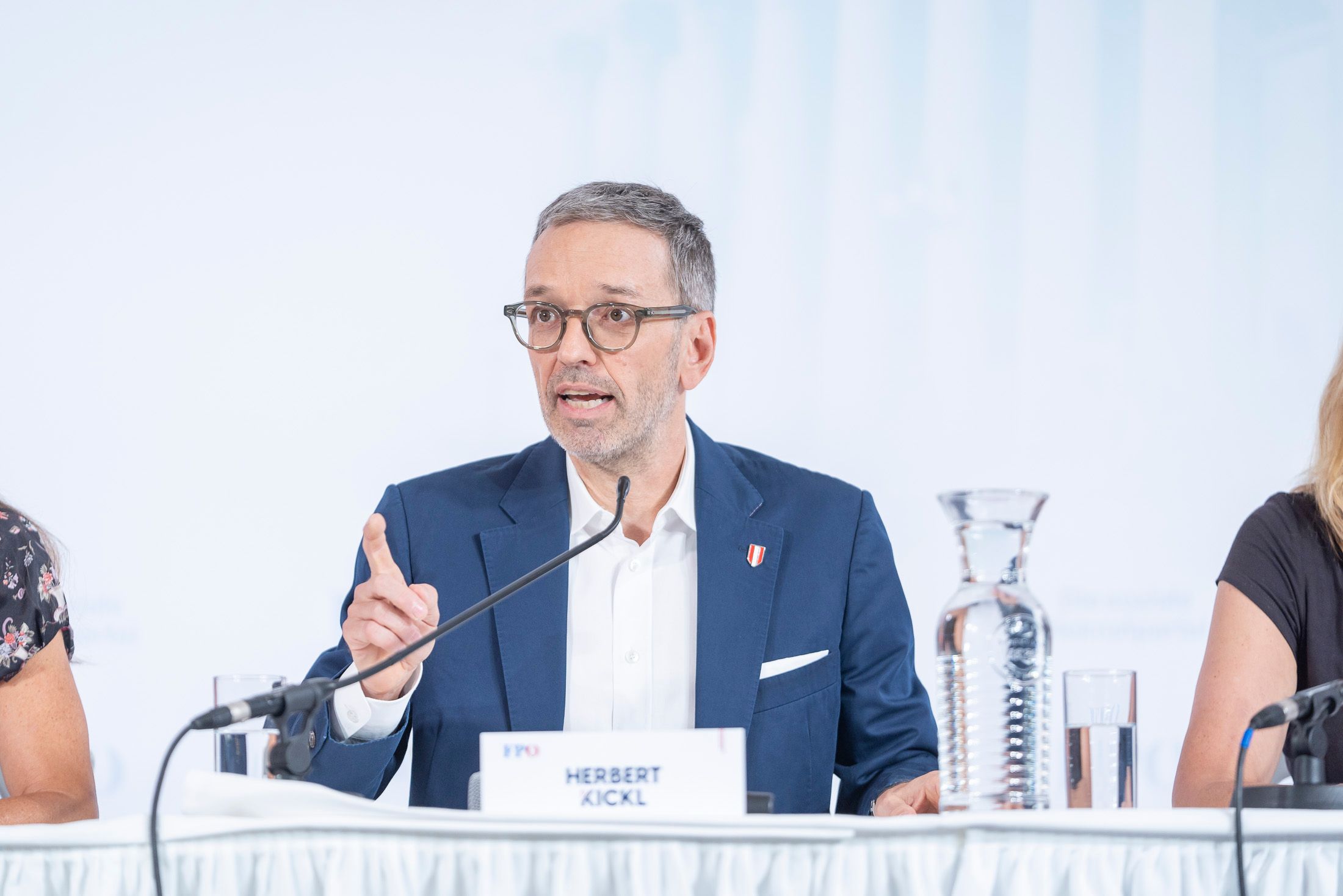 FPÖ-Chef Herbert Kickl bei der Präsentation des blauen Wahlprogramms. In Graz startet er jetzt den großen Endspurt.