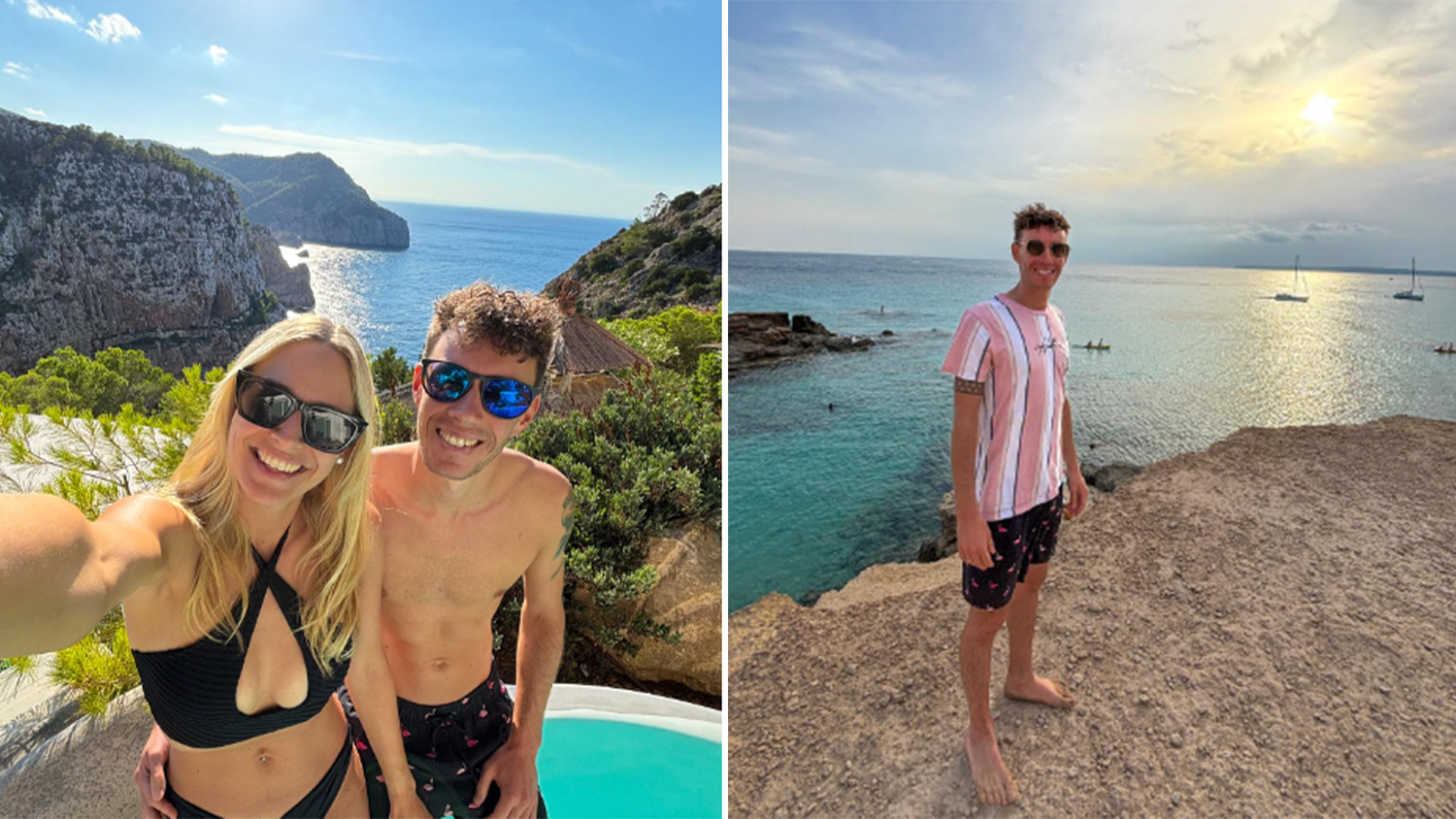Stefan Kraft genießt die Zeit auf Ibiza mit seiner Frau Marisa.