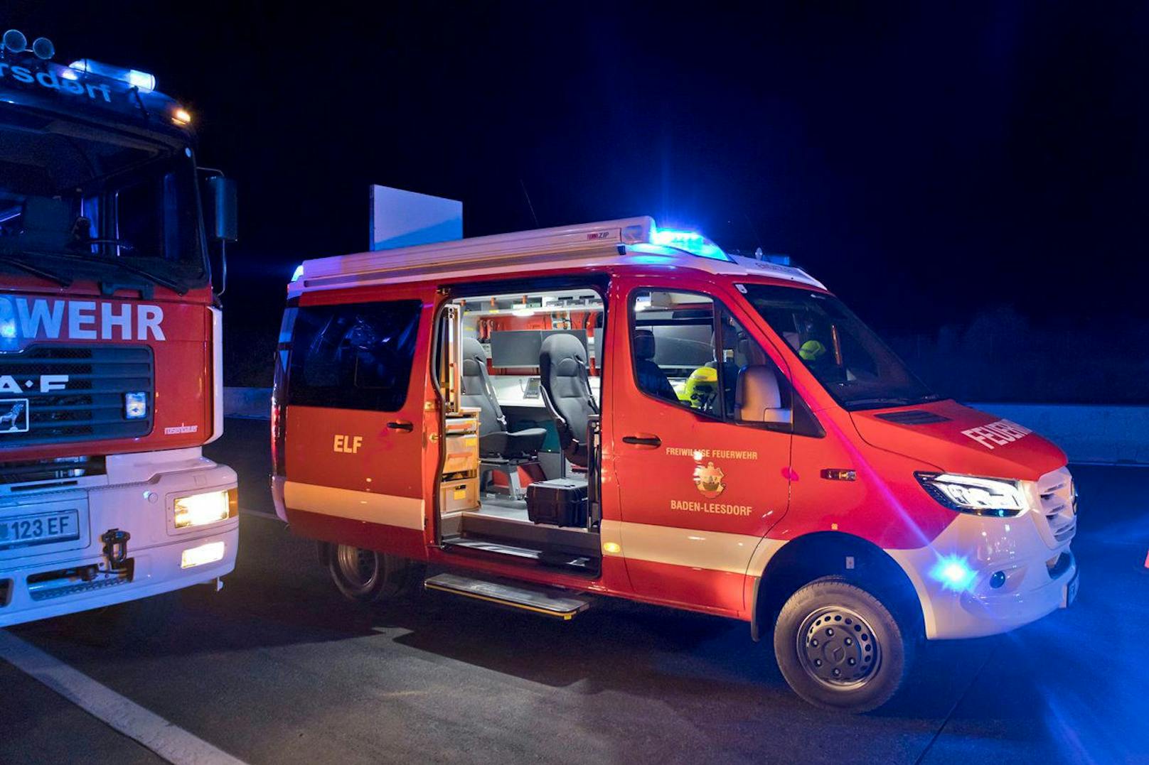 Schwerer Verkehrsunfall auf der A2 bei Traiskirchen im Bezirk Baden