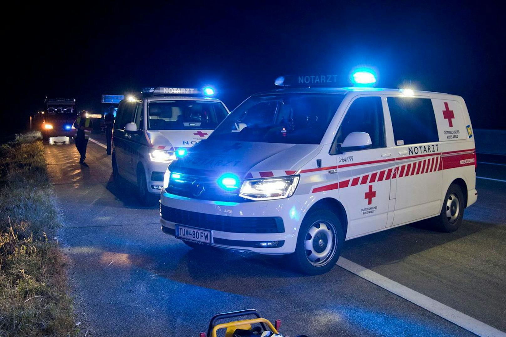 Schwerer Verkehrsunfall auf der A2 bei Traiskirchen im Bezirk Baden