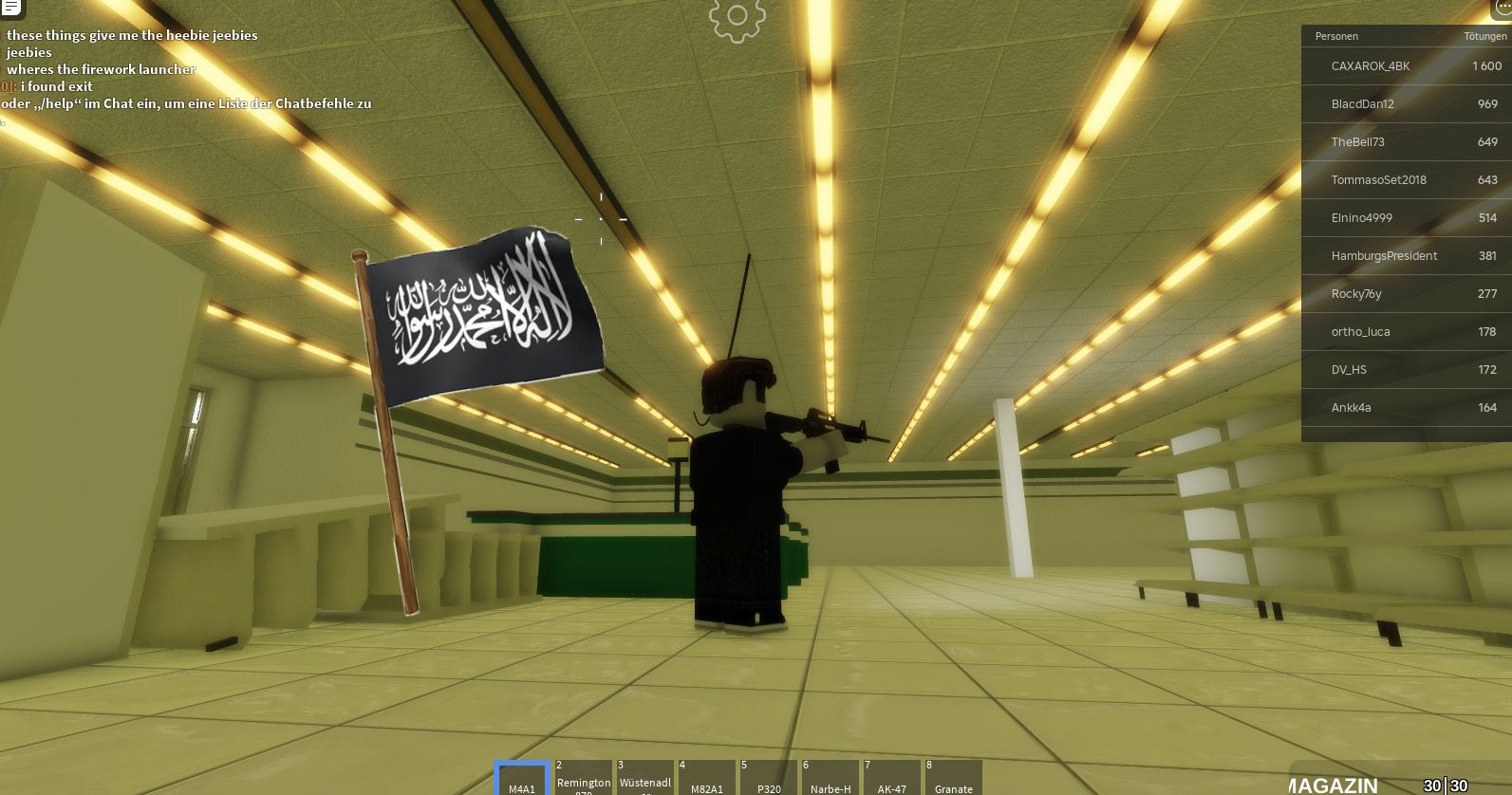 Das Online-Spiel Roblox erlaubt es, eigene Welten zu kreieren. Im Shop kann man IS-Kleidung erwerben.