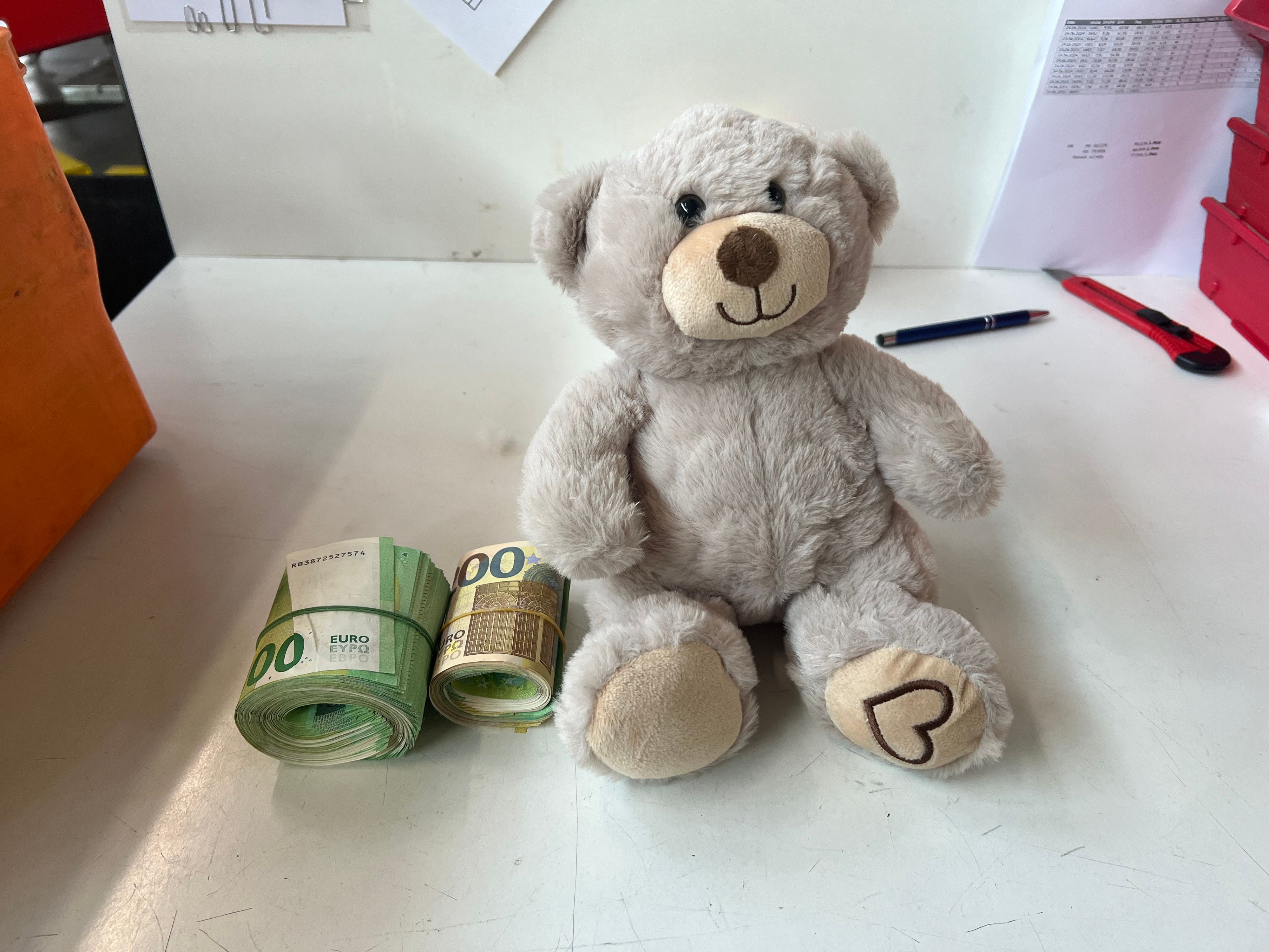 In diesem Teddybär waren 21.000 Euro Bargeld eingenäht.