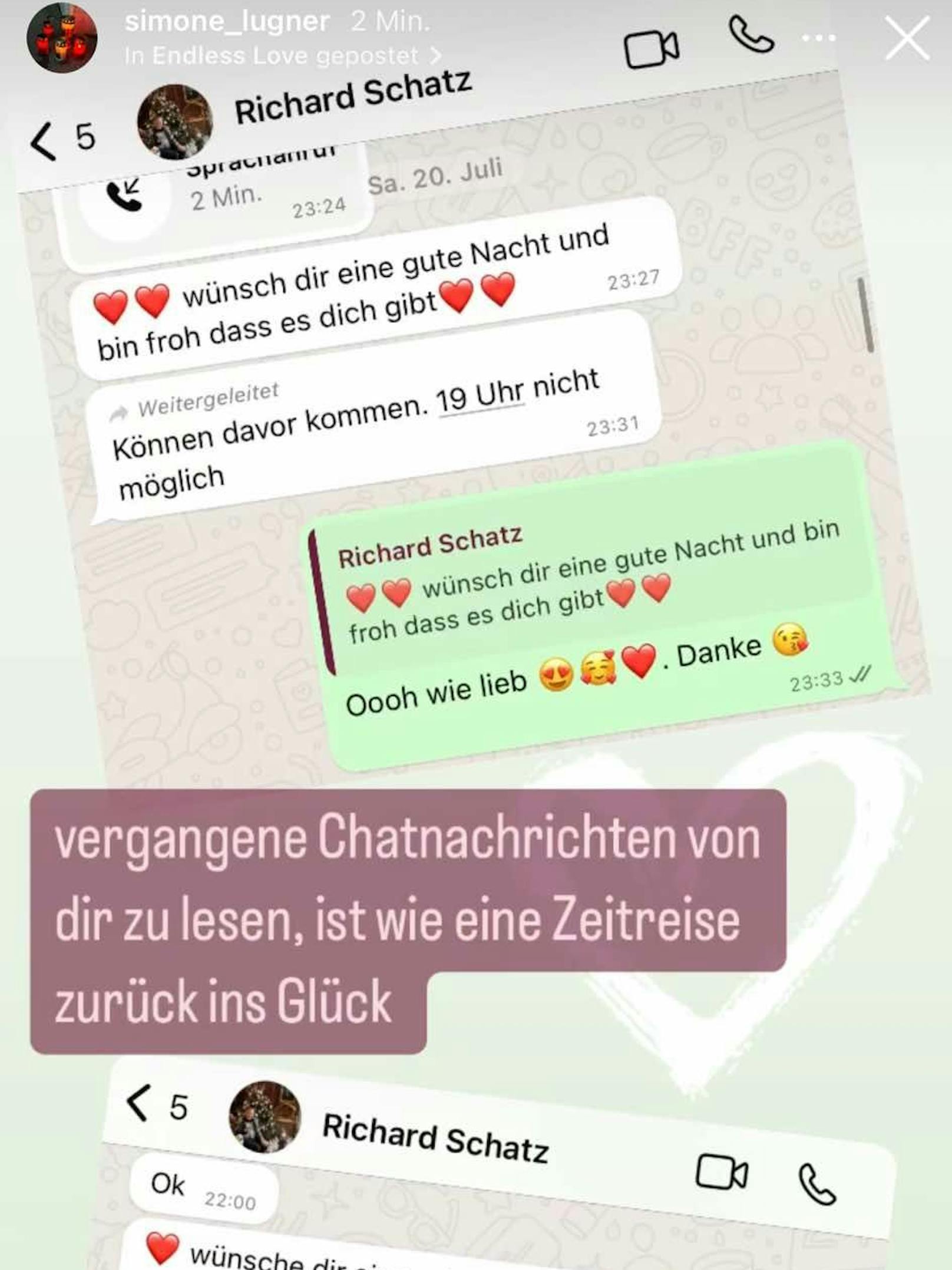 Simone Lugner zeigt alte Chatnachrichten