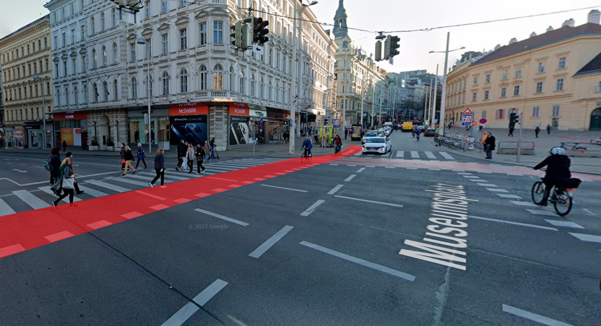 Auf der roten Fläche kam es zum Unfall. 