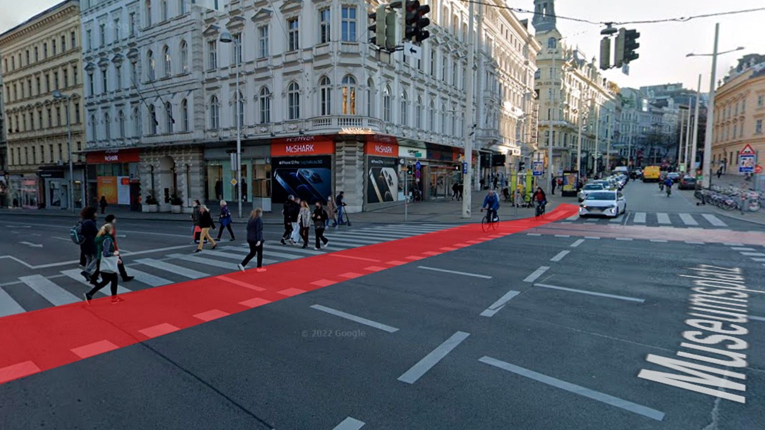 Auf der roten Fläche kam es zum Unfall. 