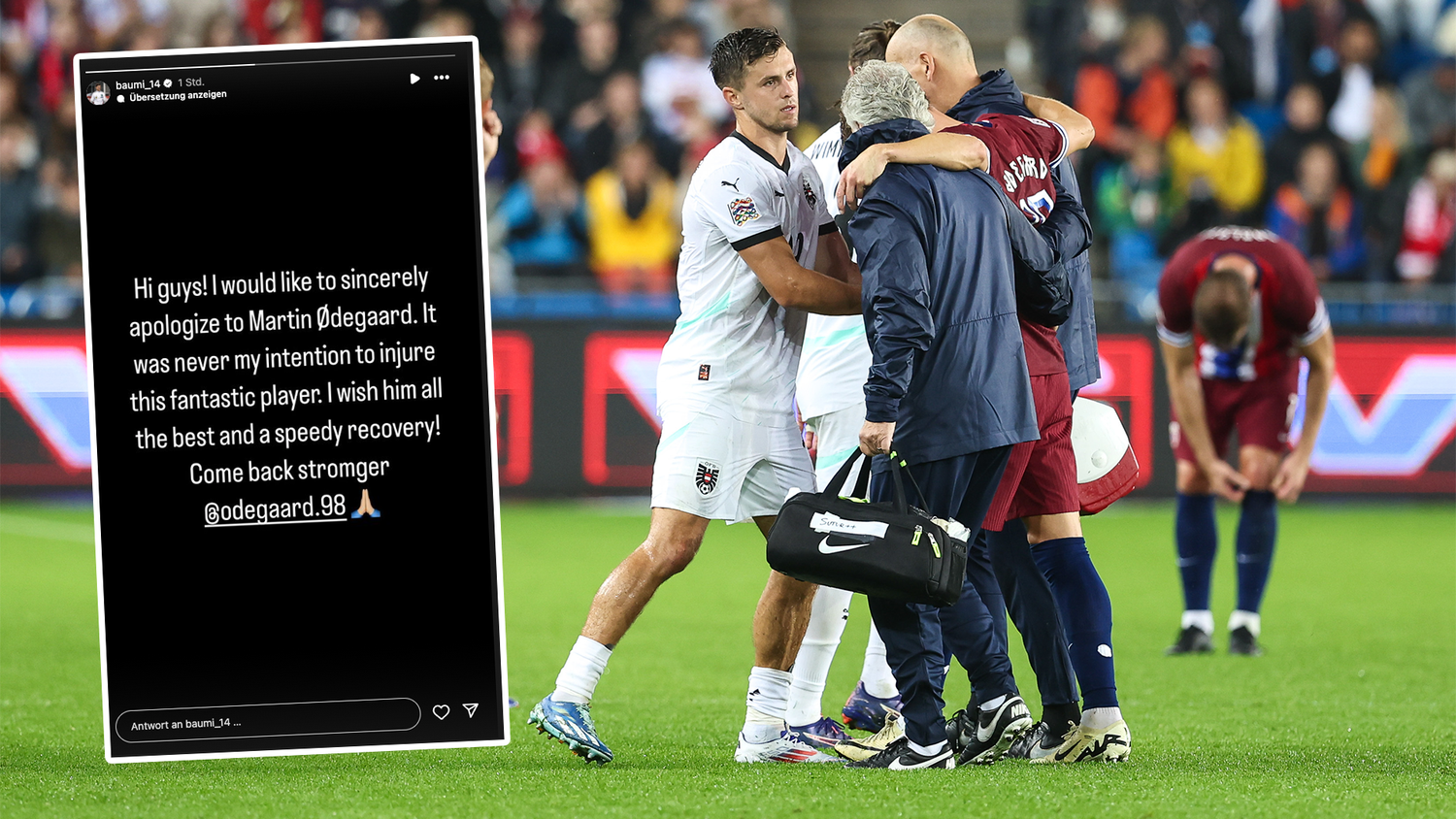 In seiner Instagram-Story fand Christoph Baumgartner schöne Worte für Martin Ödegaard.