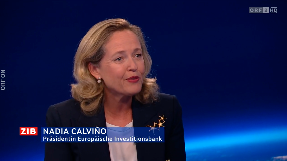 Als Präsidentin der Europäischen Investitionsbank EIB ist Nadia Calviño die Chefinvestorin der EU. Am 11. September 2024 war sie zu Gast in der ZIB2 mit Armin Wolf.
