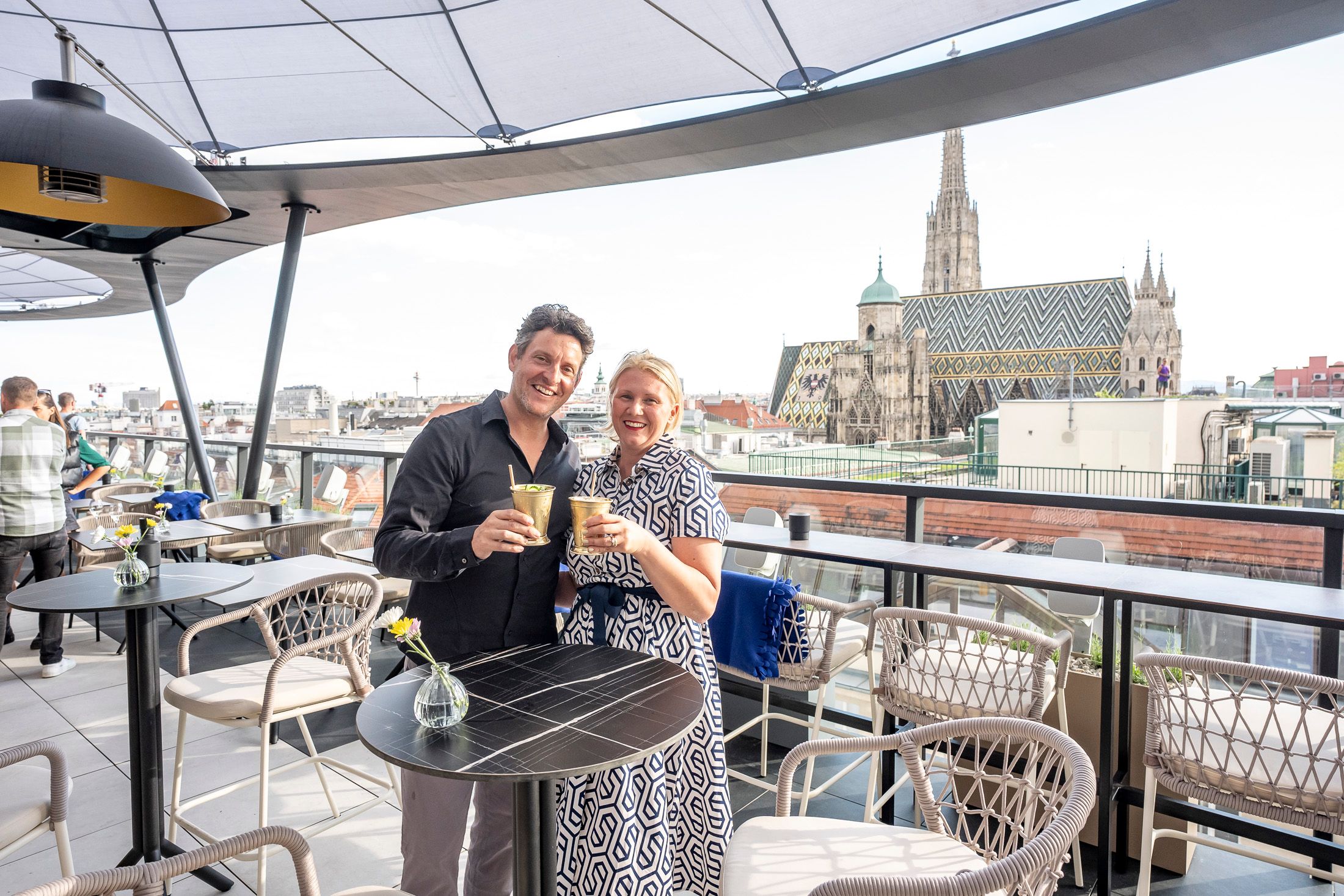 Denisa und Niklas Friedl sind die Betreiber der Rooftop Bar