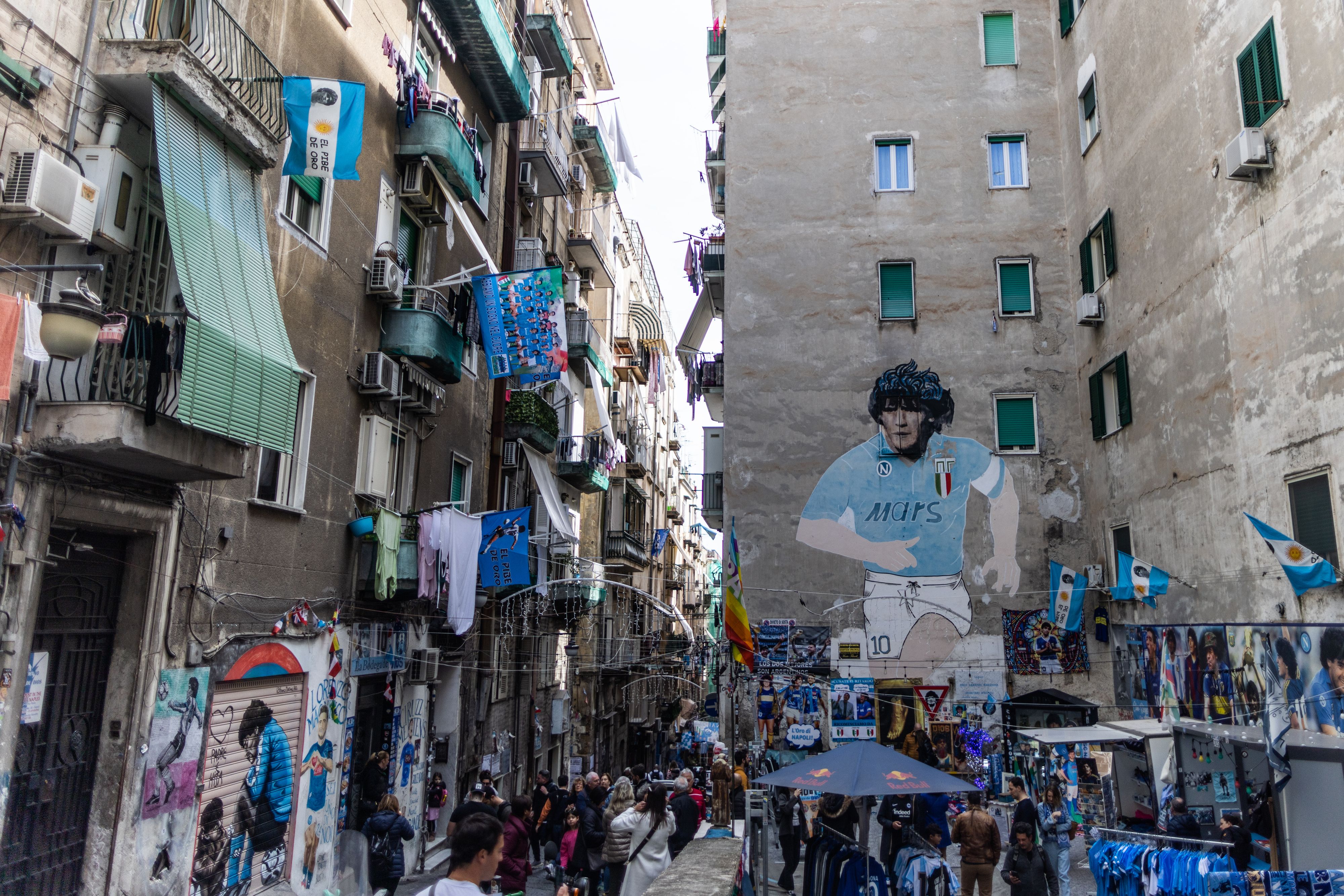 Das Wandgemälde von Maradona stammt aus dem Jahr 1990.