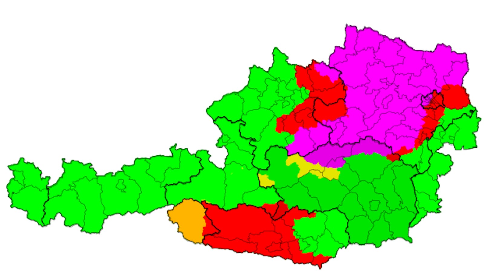 Die Regenwarnungen für Freitag.