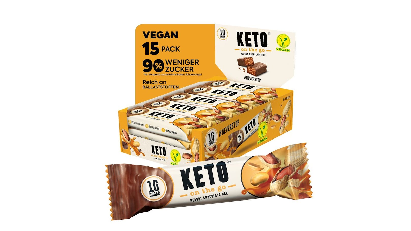 KETO Erdnuss-Schokolade-Riegel von Ketofabrik GmbH