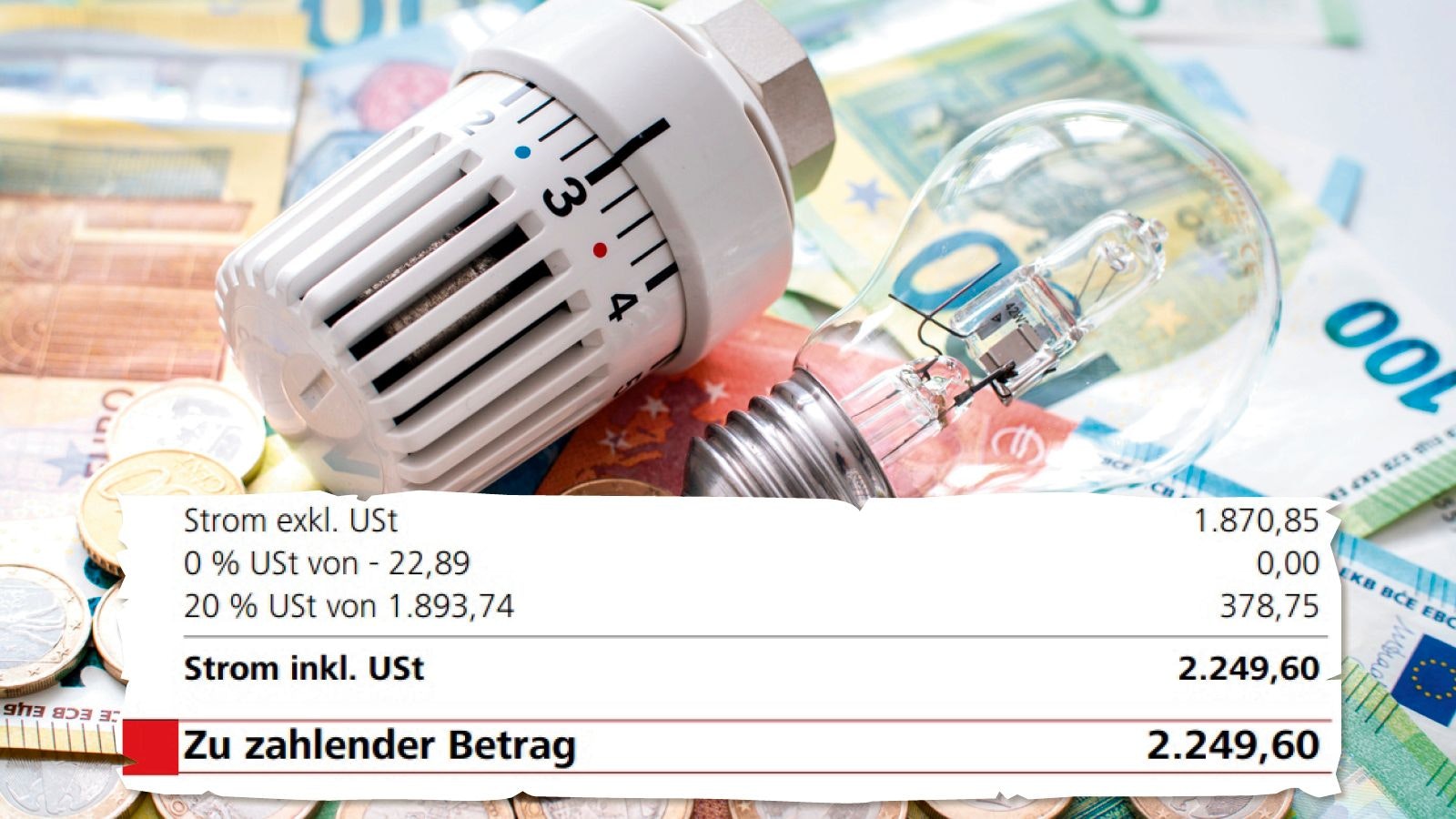 Stromabrechnung für den August: Frau sollte über 2.000 Euro zahlen.