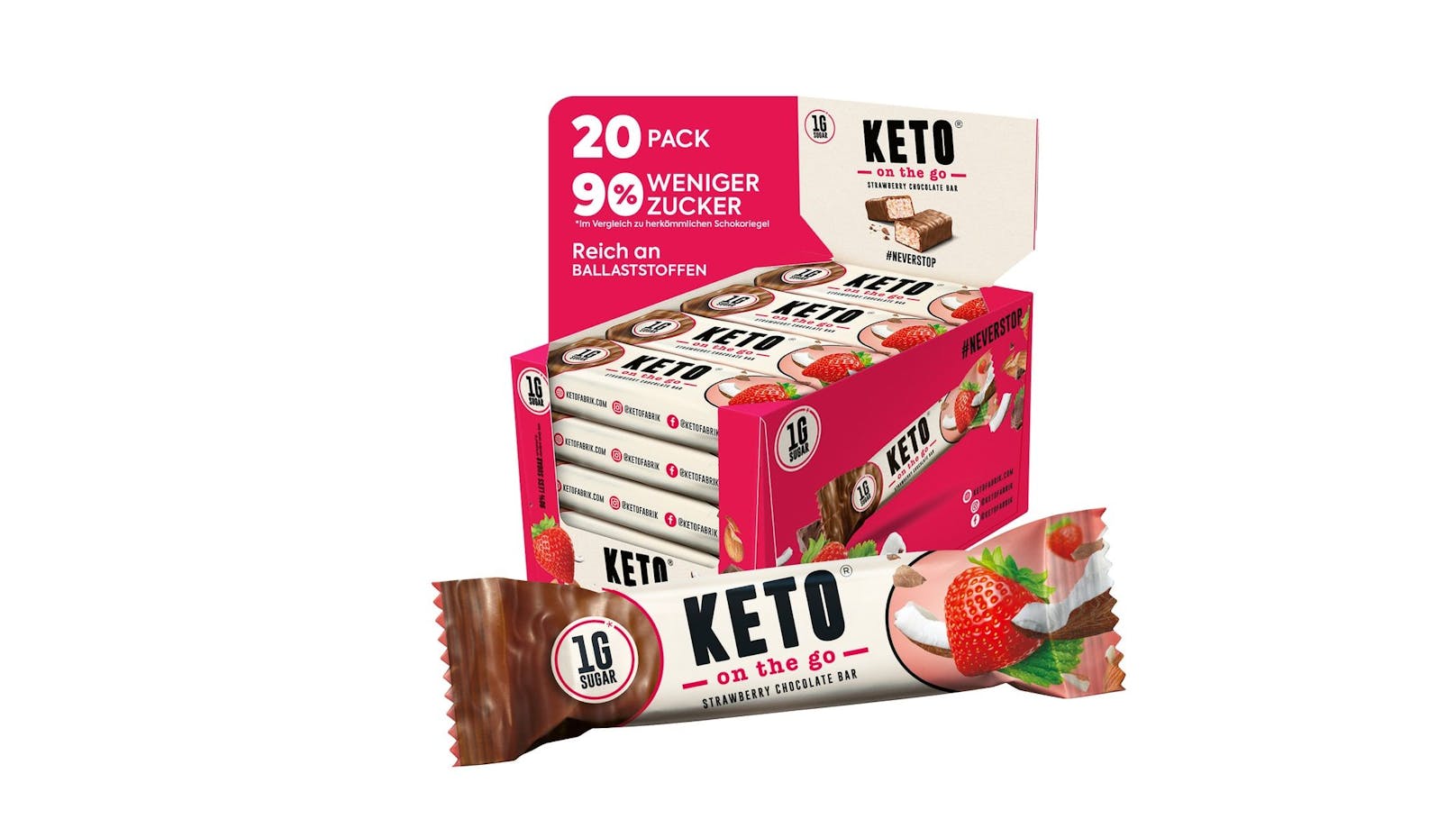 KETO Erdbeer-Schokolade-Riegel von Ketofabrik GmbH