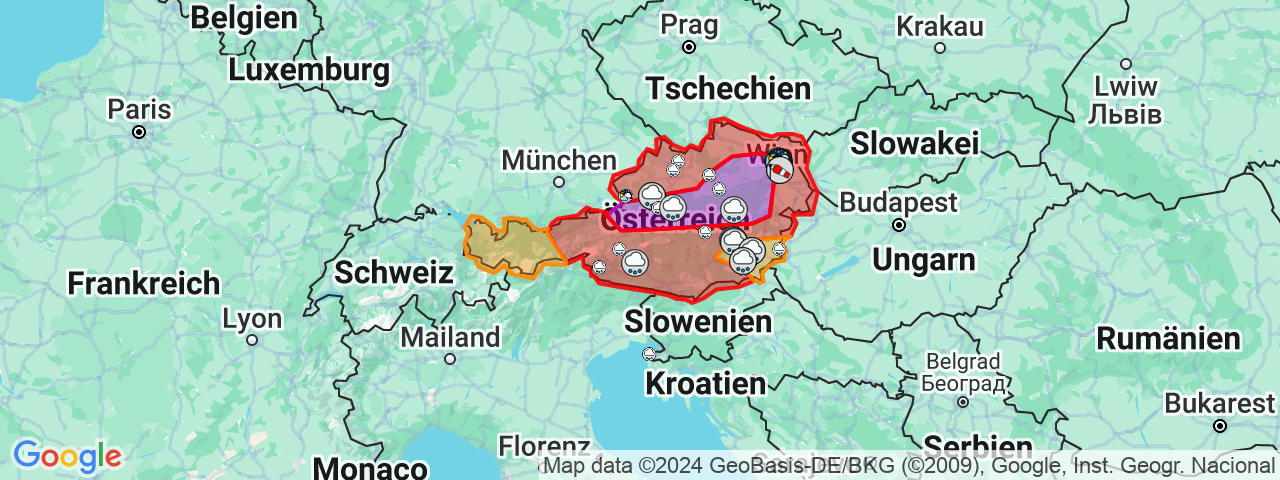 Heftiger Starkregen steuert am Wochenende direkt auf Österreich zu. 
