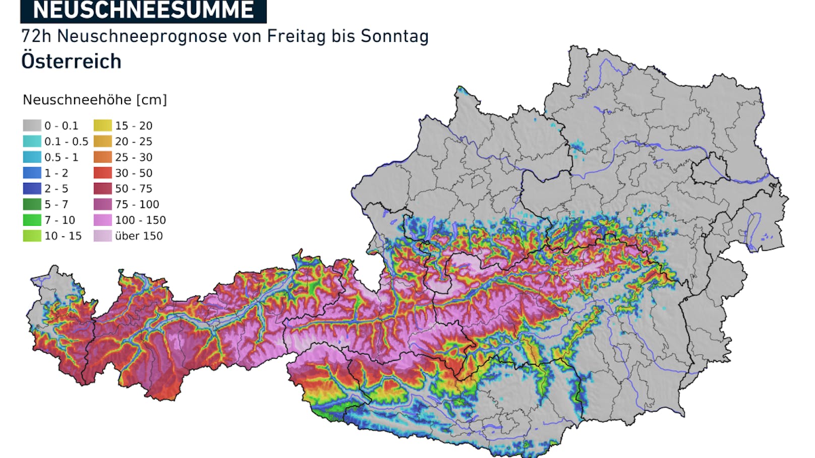 Schneeprognose für Österreich