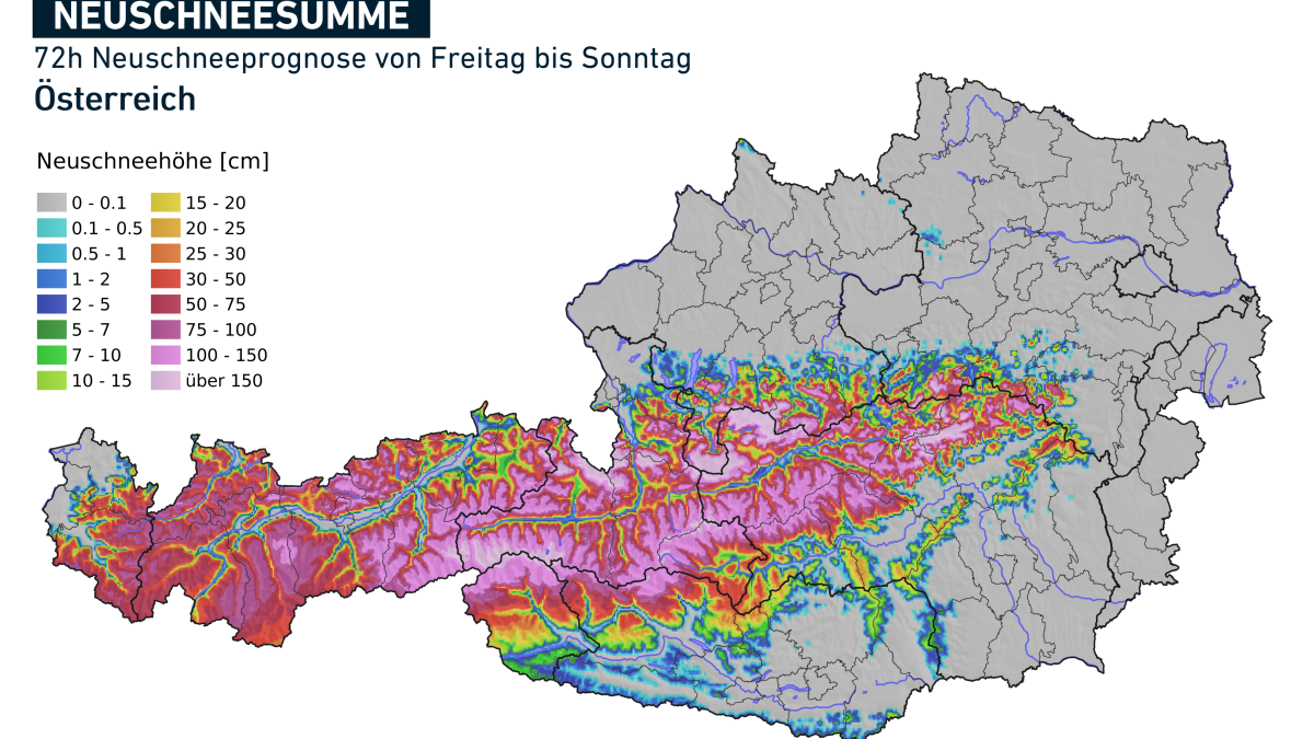 Schneeprognose für Österreich