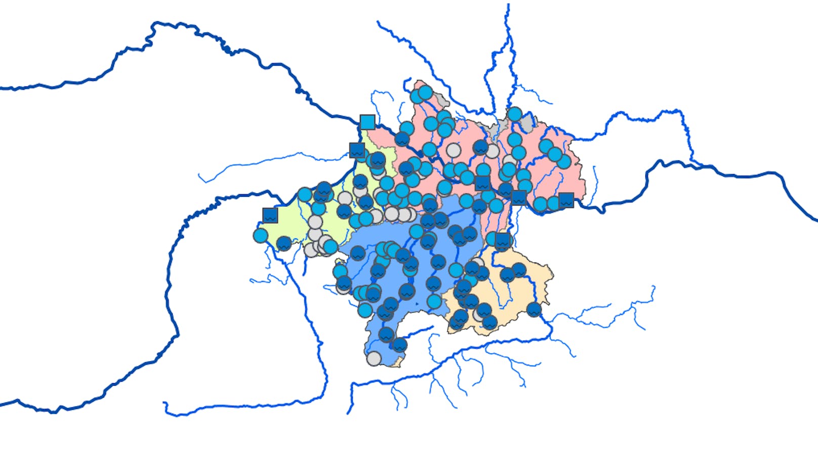 Die Karte des Hydrographischen Dienstes zeigt, wo die Lage in Oberösterreich besonders angespannt ist.