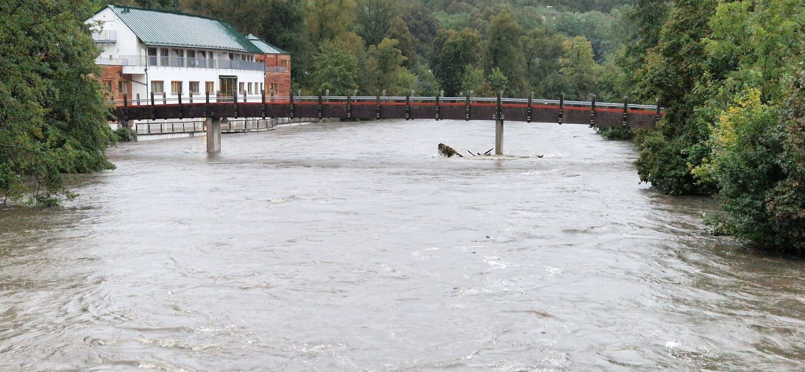 In Gars am Kamp spitzt sich die Hochwasser-Situation rasant zu.