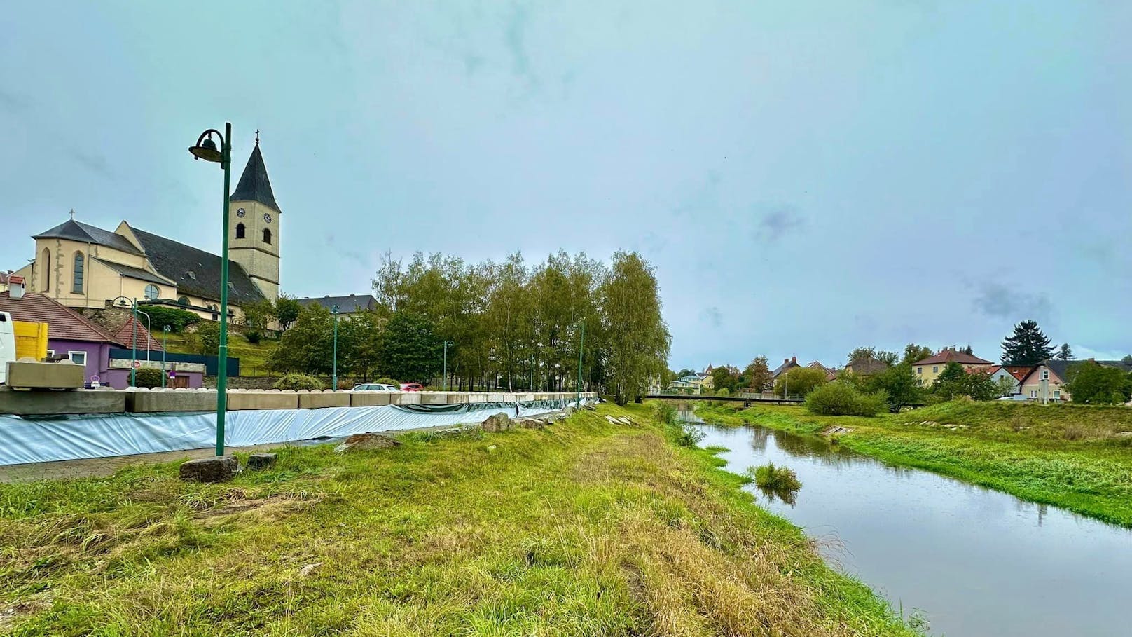 In Gmünd im Waldviertel werden Vorkehrungen zum Hochwasserschutz getroffen.