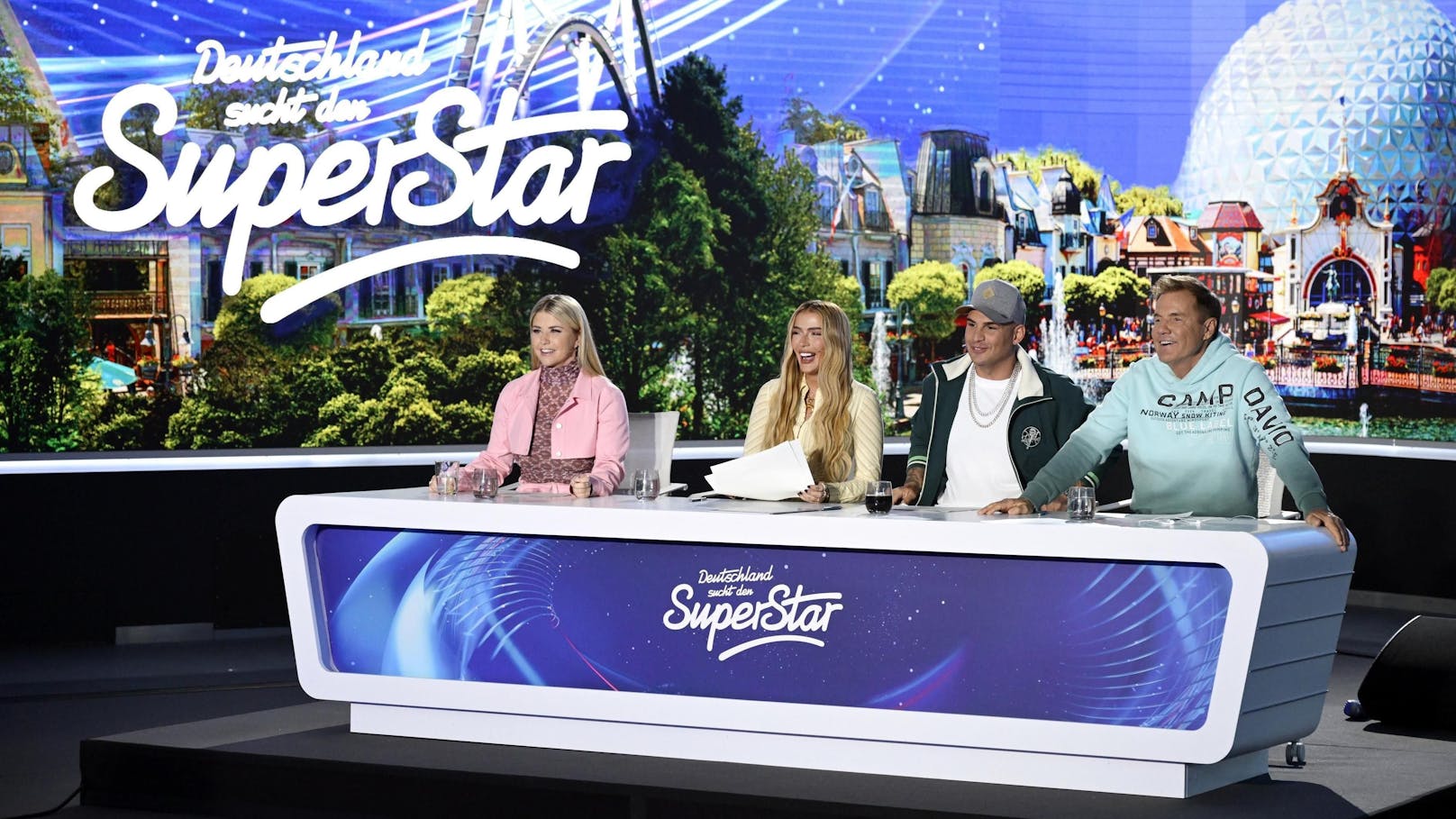 "DSDS" startet am 18. September mit (v.l.) Beatrice Egli, Loredana, Pietro Lombardi und Dieter Bohlen in der Jury.