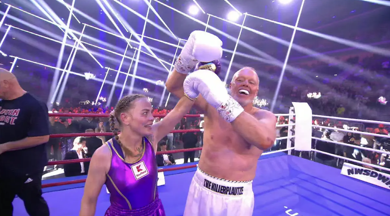 Stefan Raab und Regina Halmich treten am 14. September zum dritten Mal im Boxring gegeneinander an.