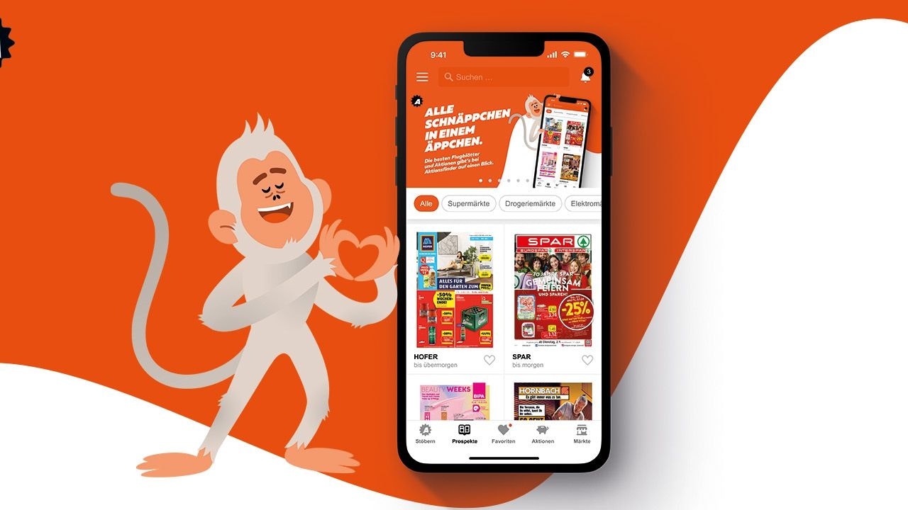 Aktionsfinder-Refresh von Heimat Wien: Modernes Design & neue Swipe-Funktion.