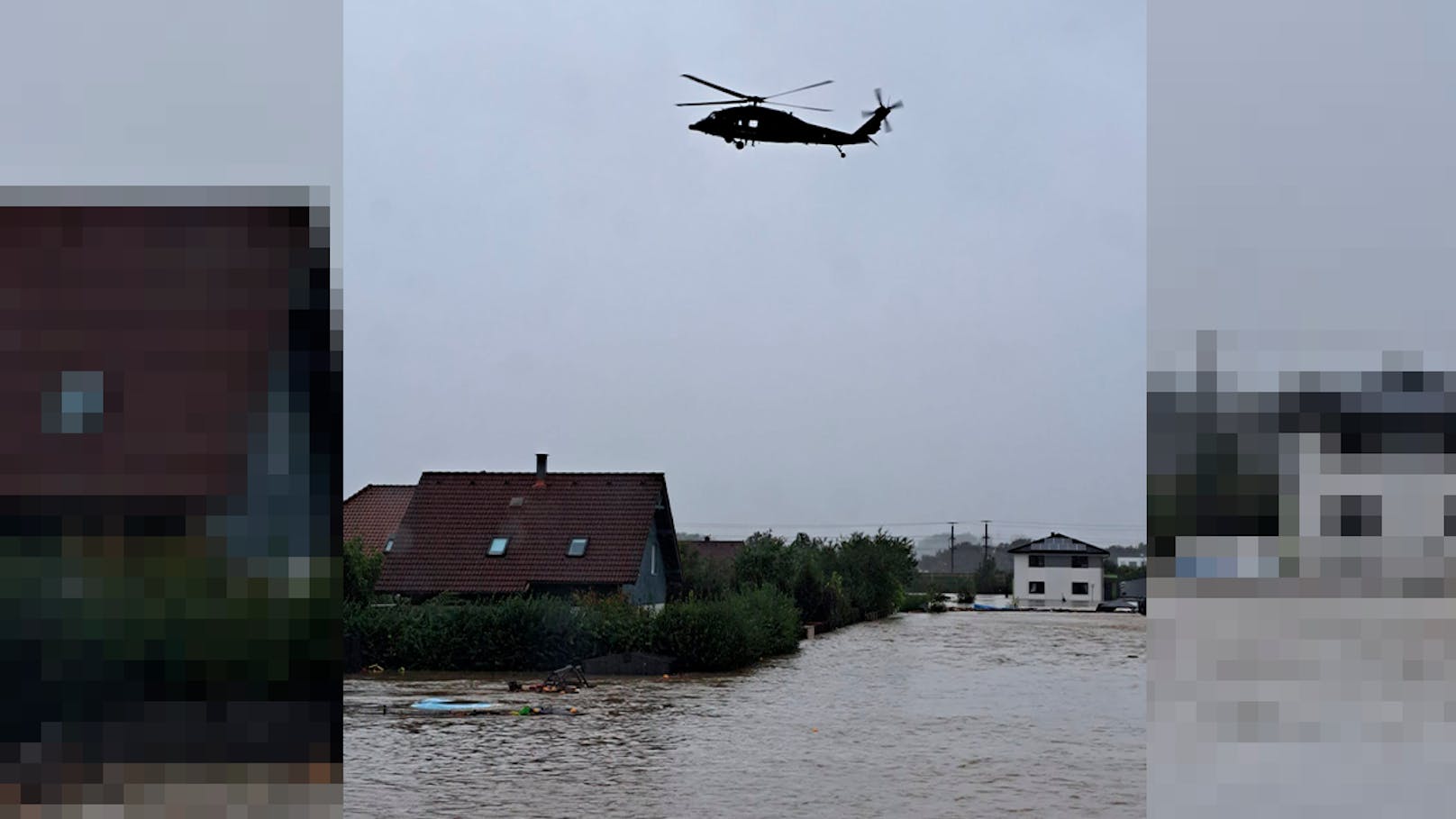 Black-Hawk-Heli rettet Kinder spektakulär aus Fluten