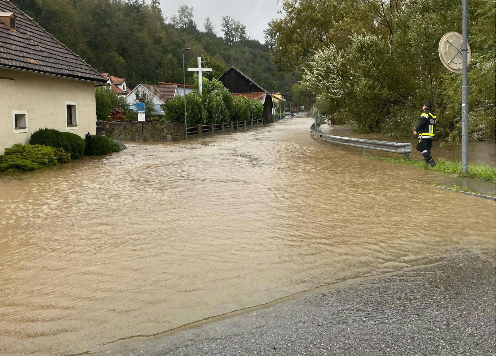 Teile von Zwettl-Stadt unter Wasser