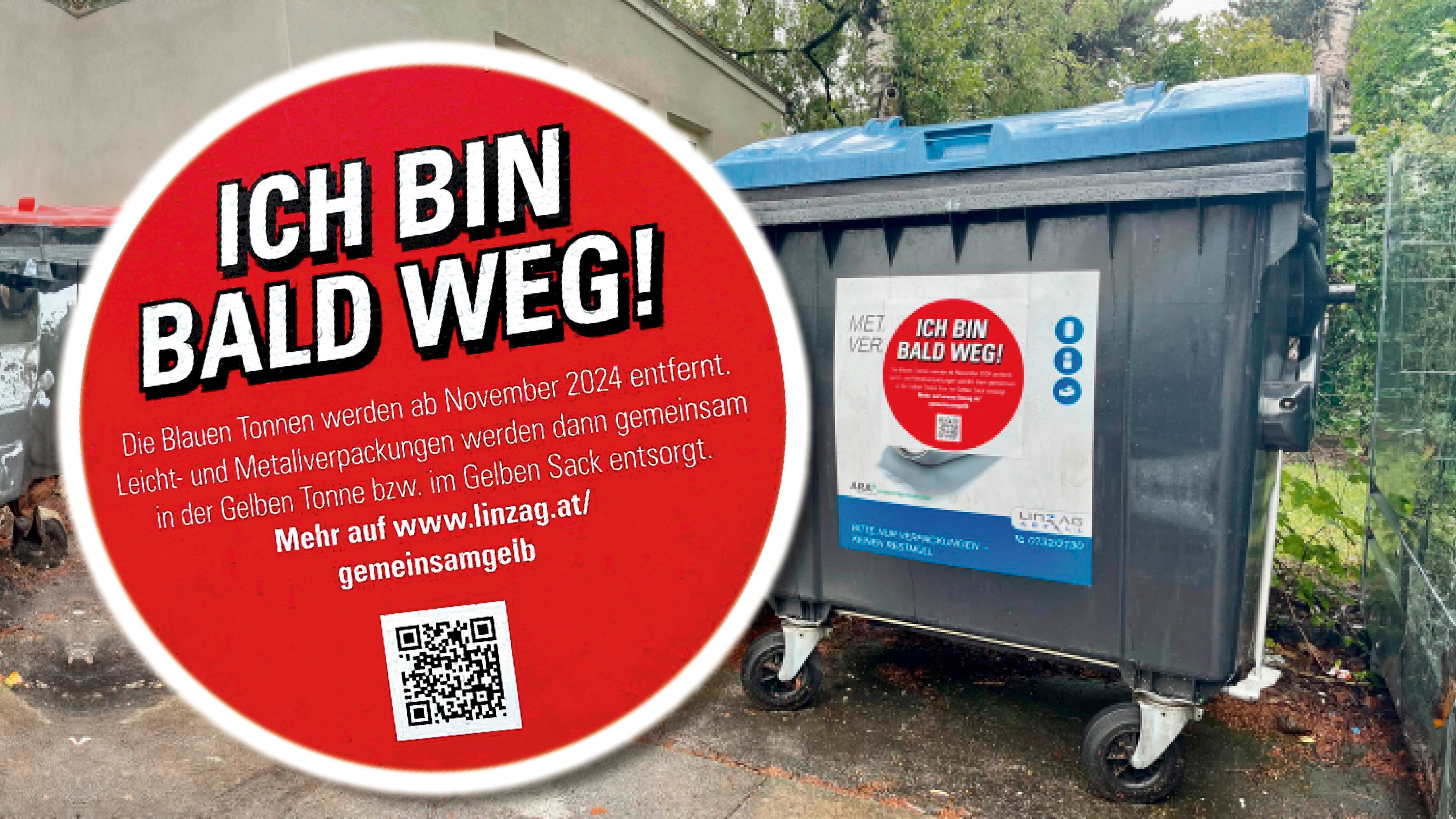 Sind bald Geschichte: die Blauen Tonnen, in denen Metall-Abfälle landeten.