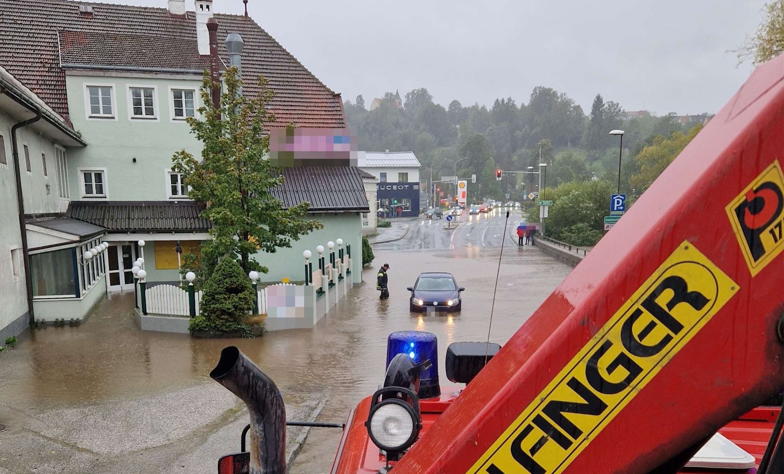 Teile von Zwettl-Stadt unter Wasser