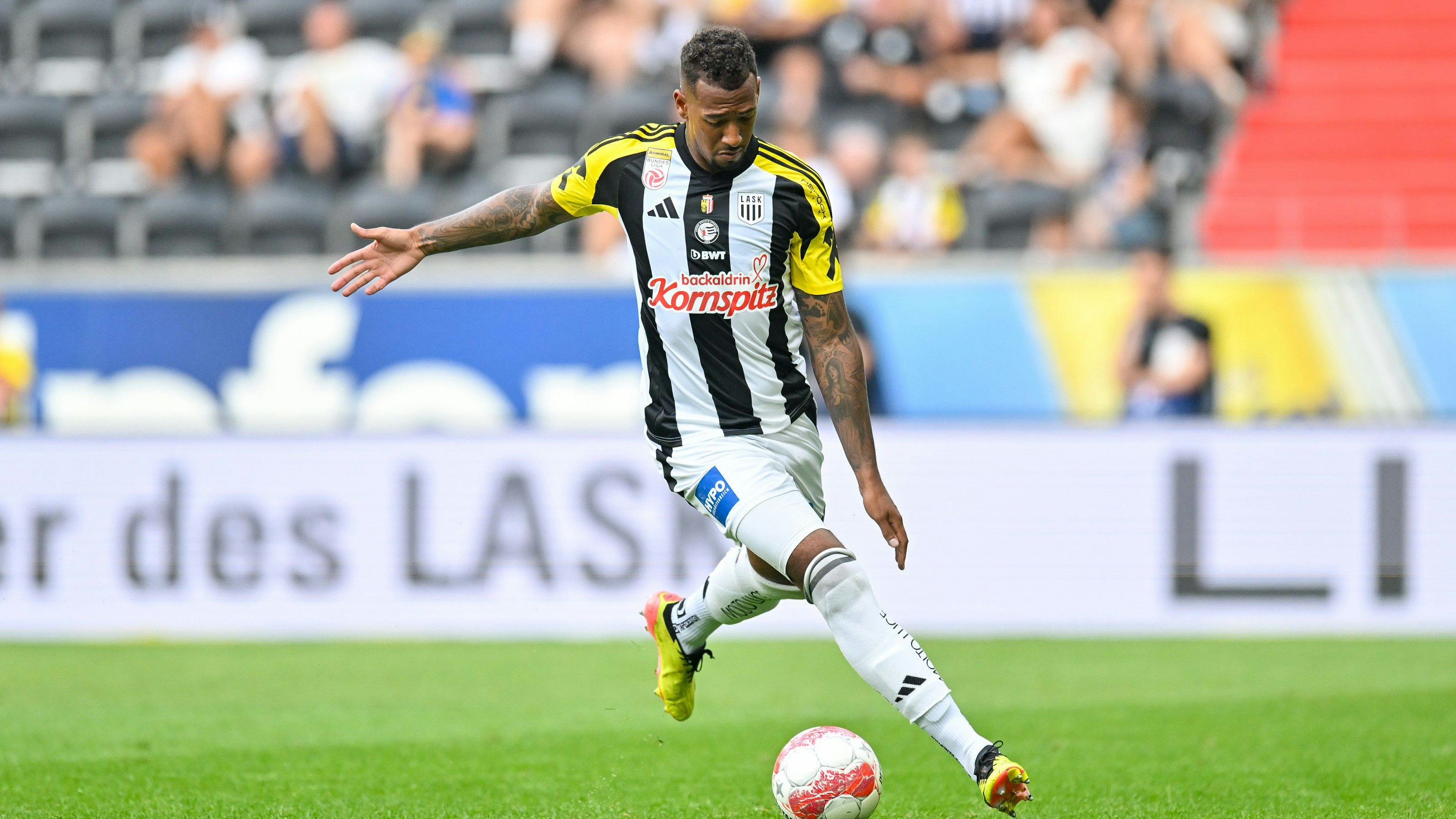 Weltmeister Jerome Boateng (2014 mit der deutschen Nationalmannschaft in Brasilien) spielt heuer für den LASK in der Conference League