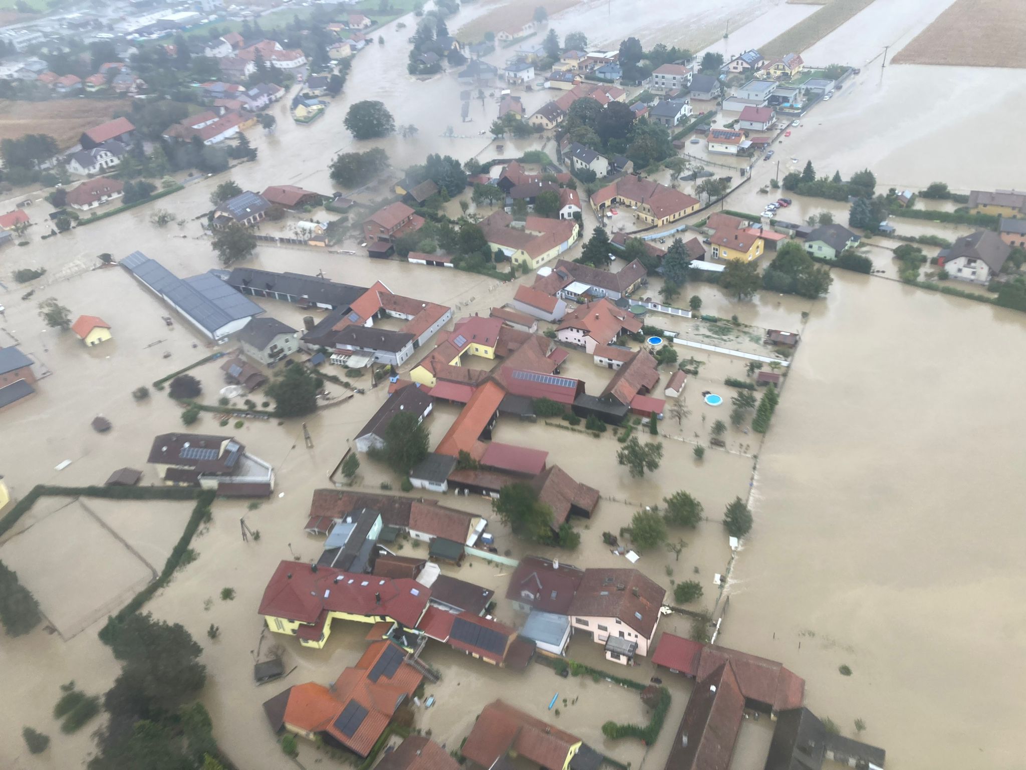Hochwasser-Aufnahme vor wenigen Tagen im Waldviertel