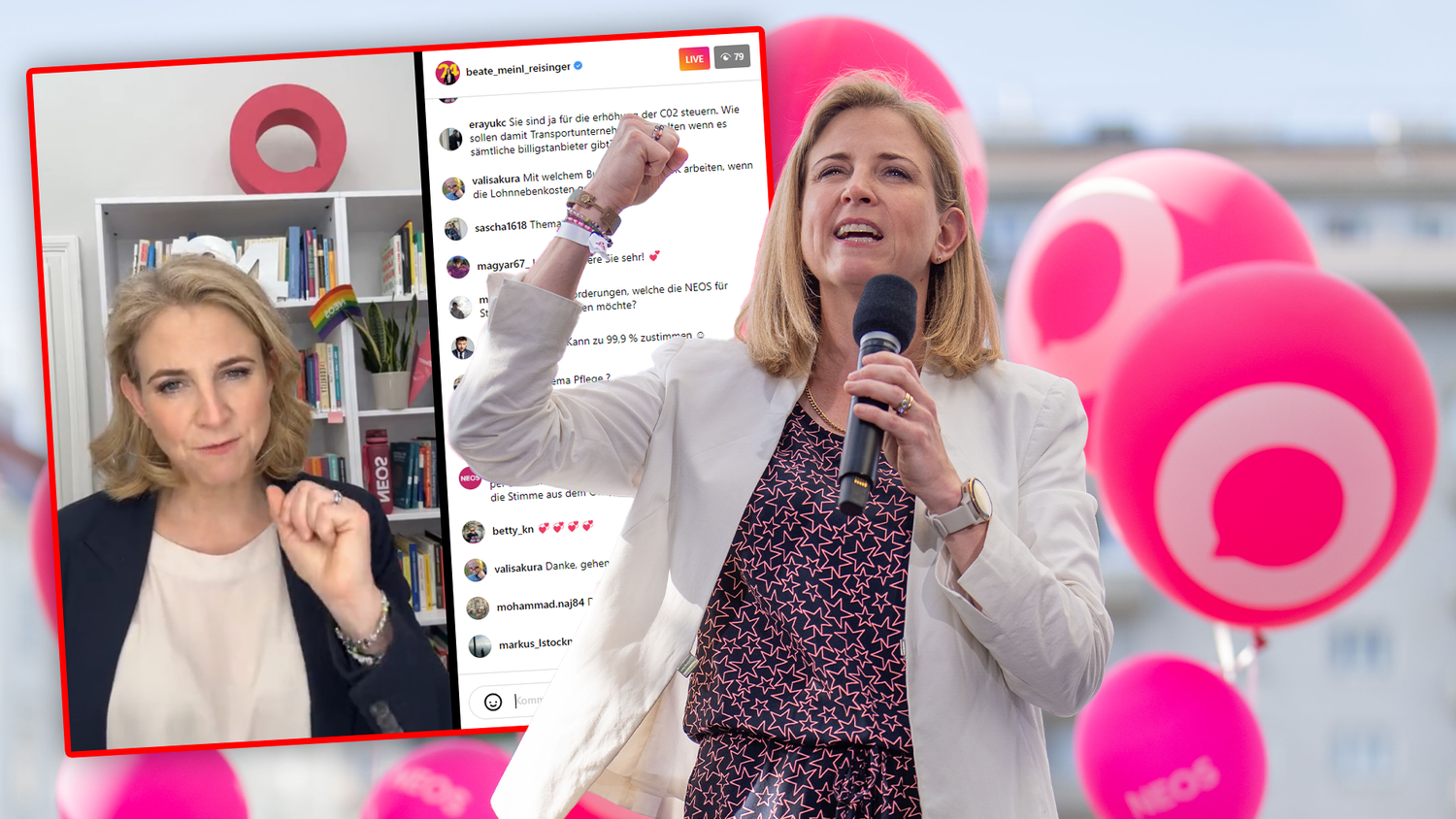 In einem Livestream auf Instagram, sprach NEOS-Chefin Beate Meinl-Reisinger die ÖVP-Wähler direkt an.