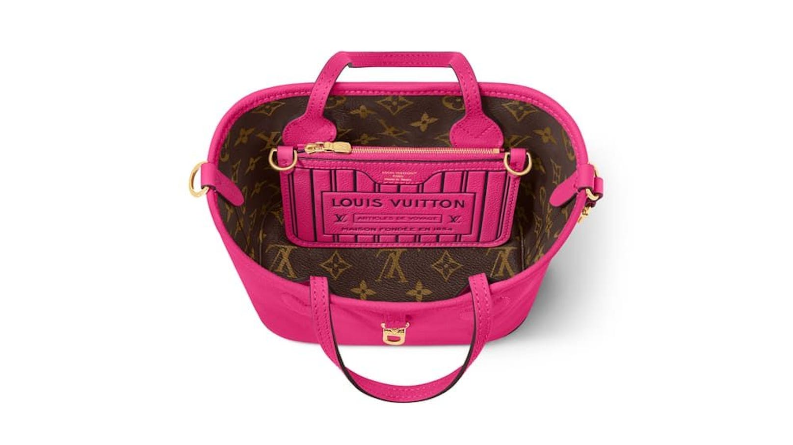 In vielen neuen Farben, wie auch in knalligem Pink, kommt die neue Louis Vuitton "Neverfull" daher.