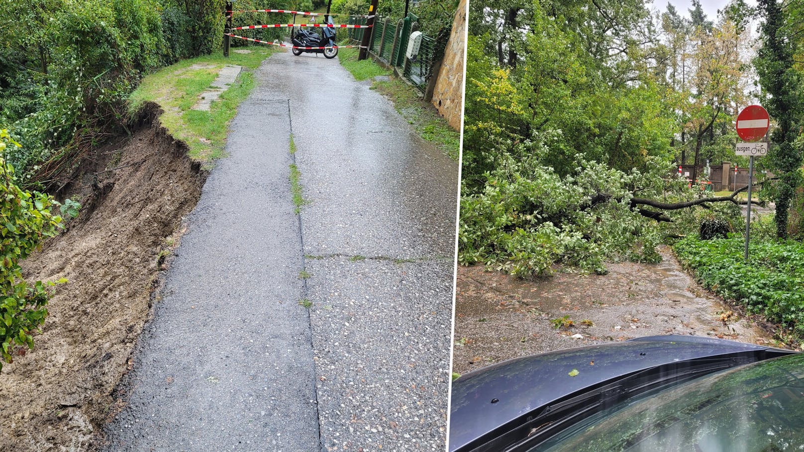 Hangrutsch in Wien – Siedlung von Straße abgeschnitten