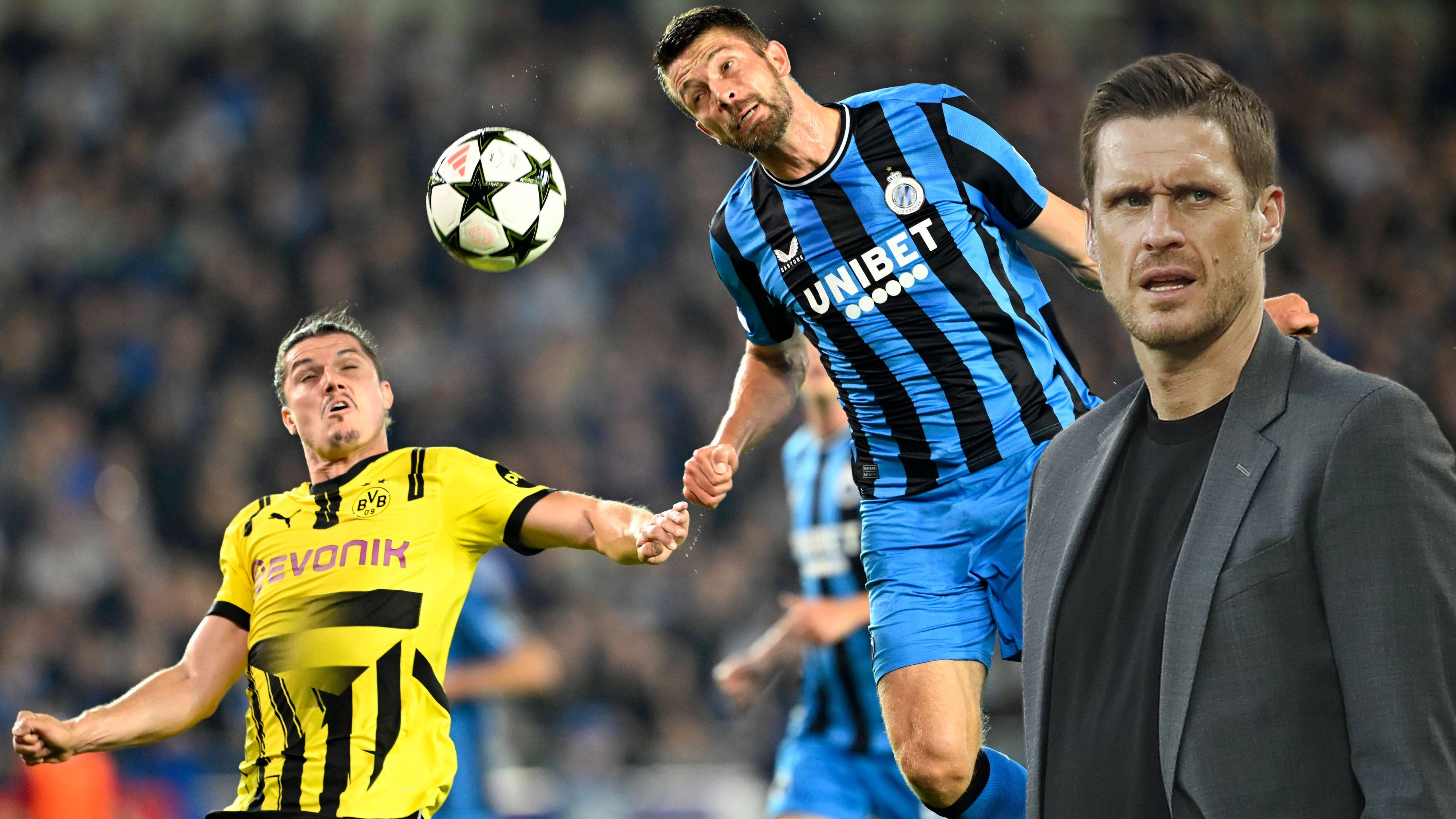 Sebastian Kehl (r.) über Marcel Sabitzer.