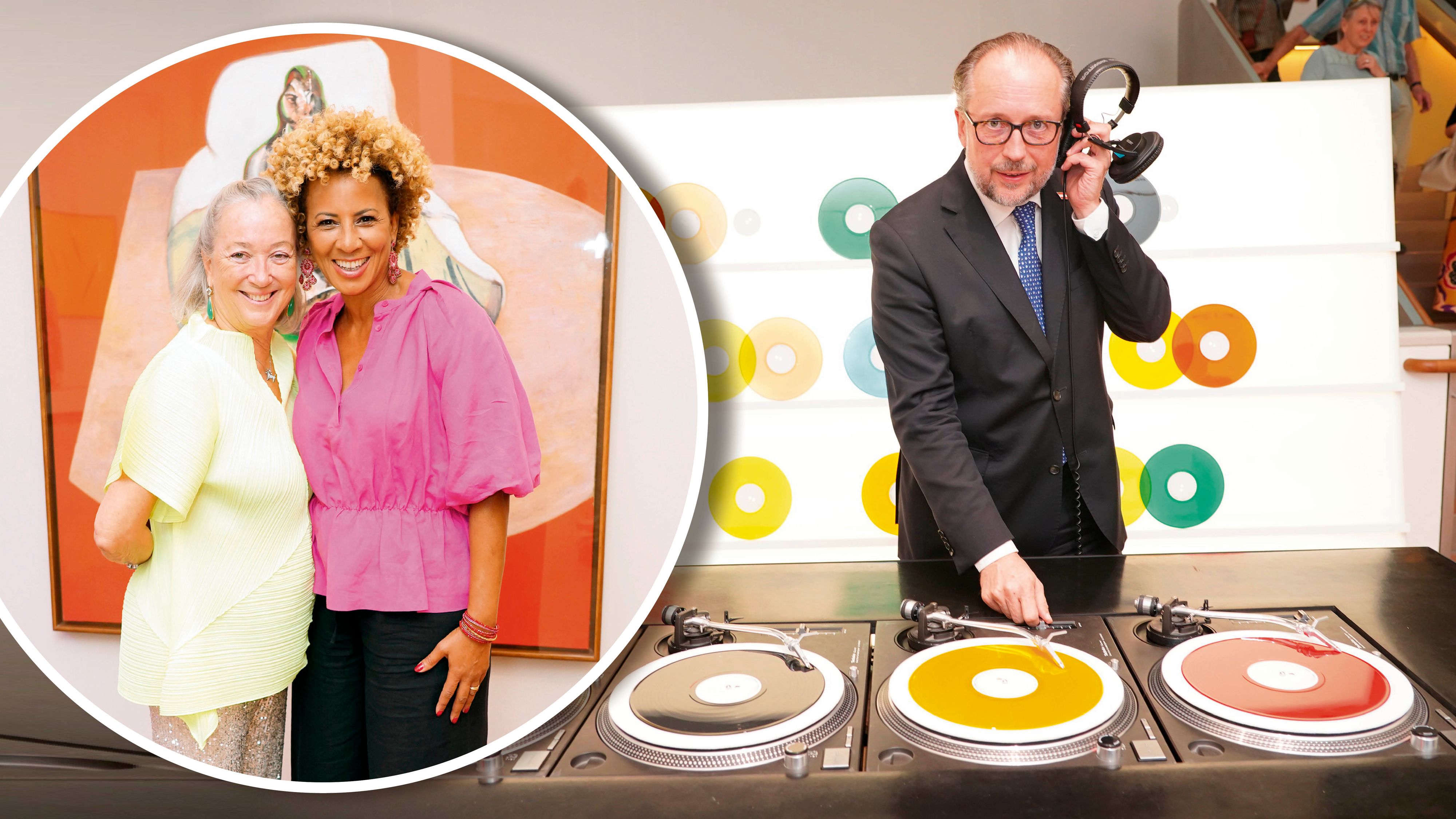 Außenminister Alexander Schallenberg genoss das Kunsterlebnis - Arabella Kiesbauer zeigte sich an der Seite von Museumsdirektorin Agnes Husslein-Arco begeistert.