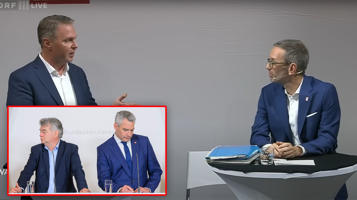 TV-Duelle im ORF am 20. September: Erst Nehammer gegen Kogler, dann Kickl gegen Babler.