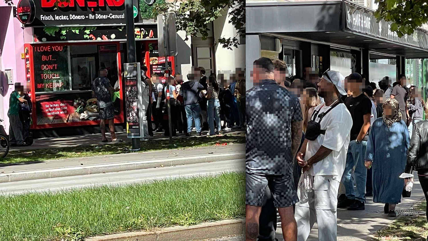 In der Lassalenstraße tummeln sich am Samstagnachmittag haufenweise Döner-Fans. Grund dafür ist eine spezielle Aktion.