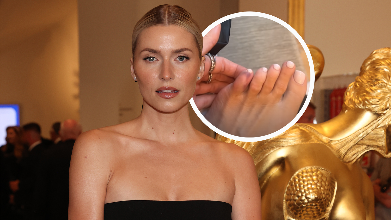 Model Lena Gercke teilte auf Instagram ein Bild ihres gebrochenen Zehen.