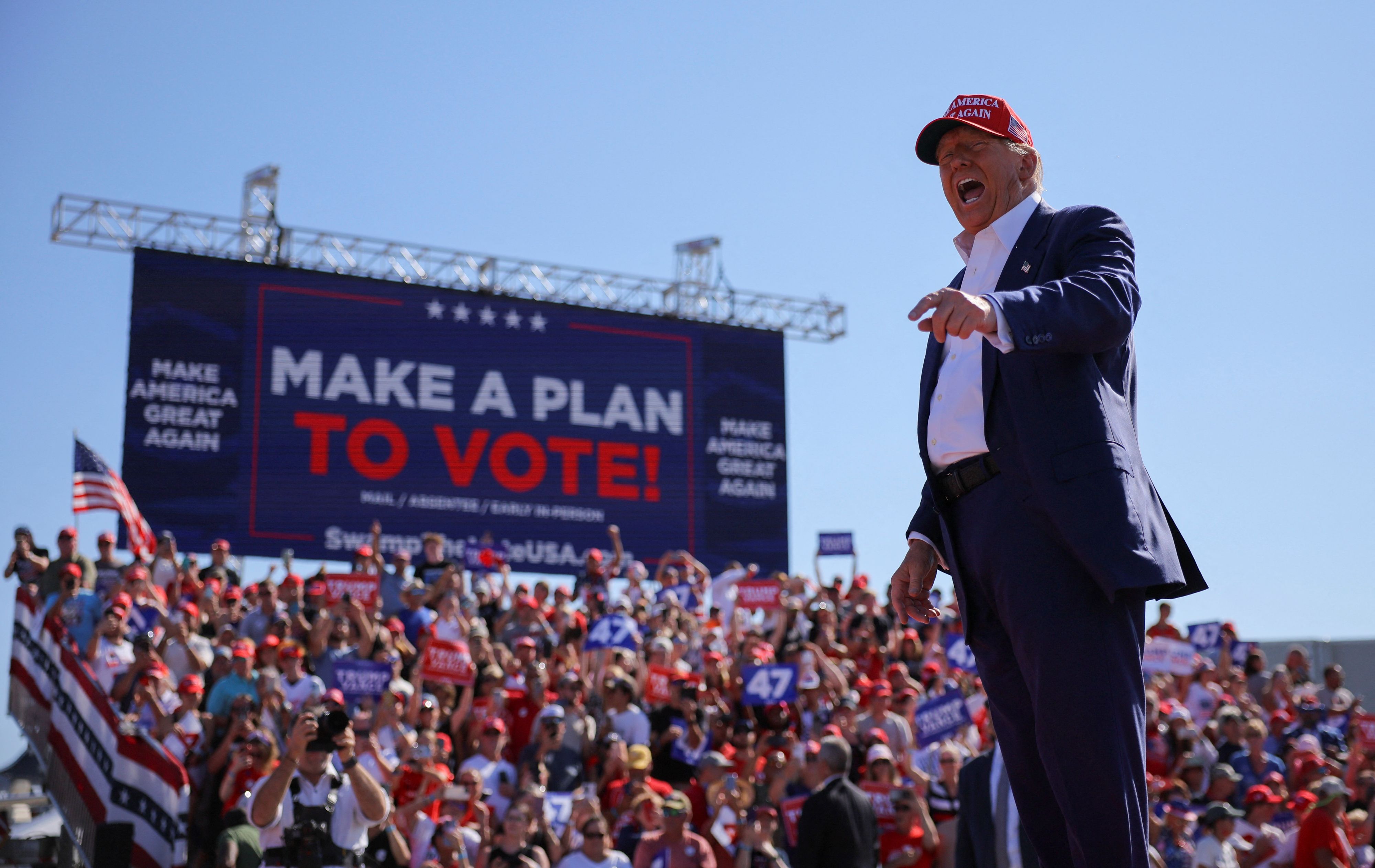 Donald Trump bei einer Wahlkampfveranstaltung in Wilmington, North Carolina, am Samstag.