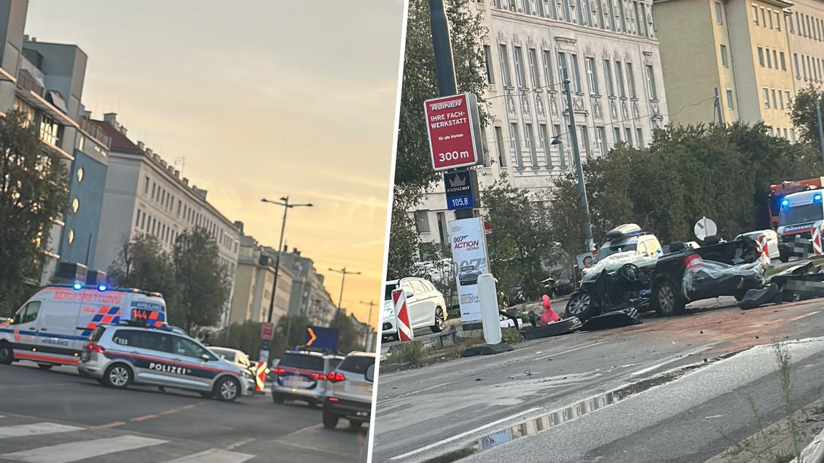 Furchtbarer Gürtel-Crash: Beifahrer tot, Lenker flieht