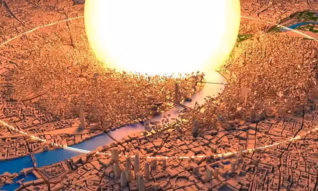 Im russischen Propaganda-Sender Zvezda wurde eine Animation ausgestrahlt, die einen Atomschlag auf London zeigt.